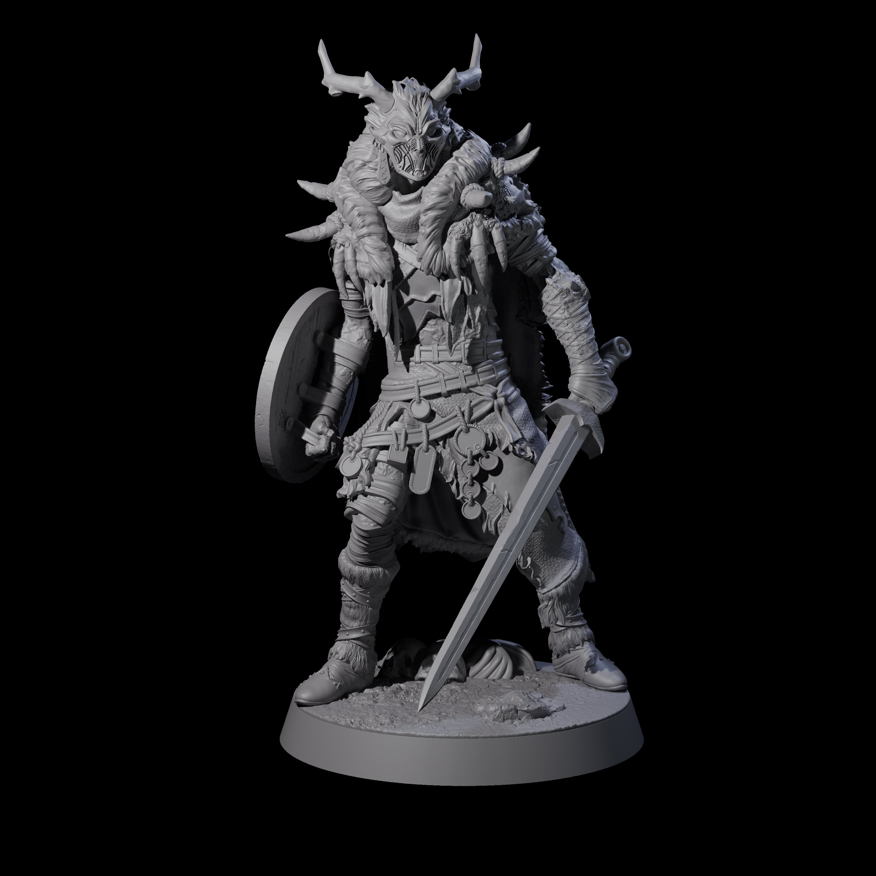 Masked Ice Clan Warrior A Miniature for Dungeons and Dragons, Pathfinder or other TTRPGs