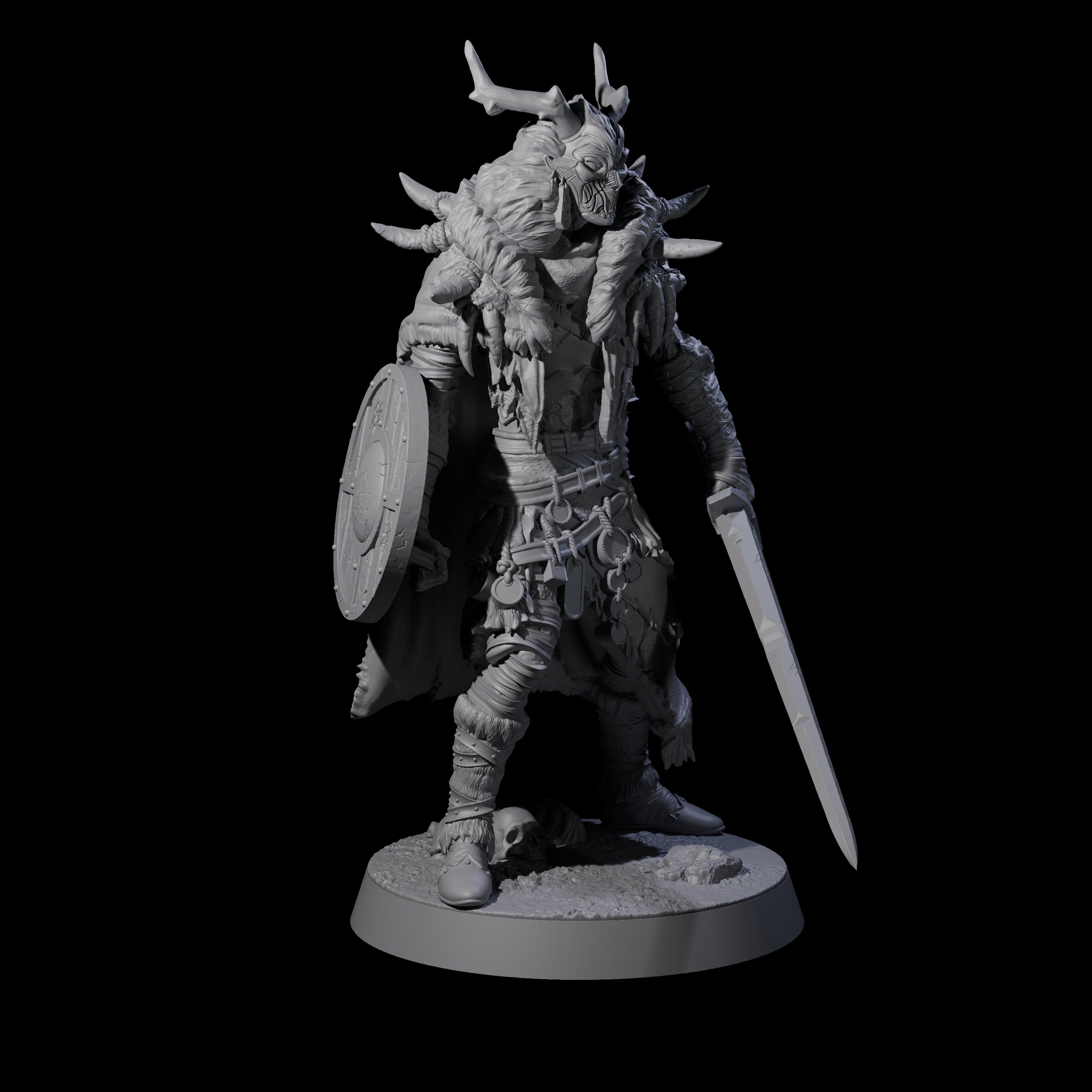 Masked Ice Clan Warrior A Miniature for Dungeons and Dragons, Pathfinder or other TTRPGs