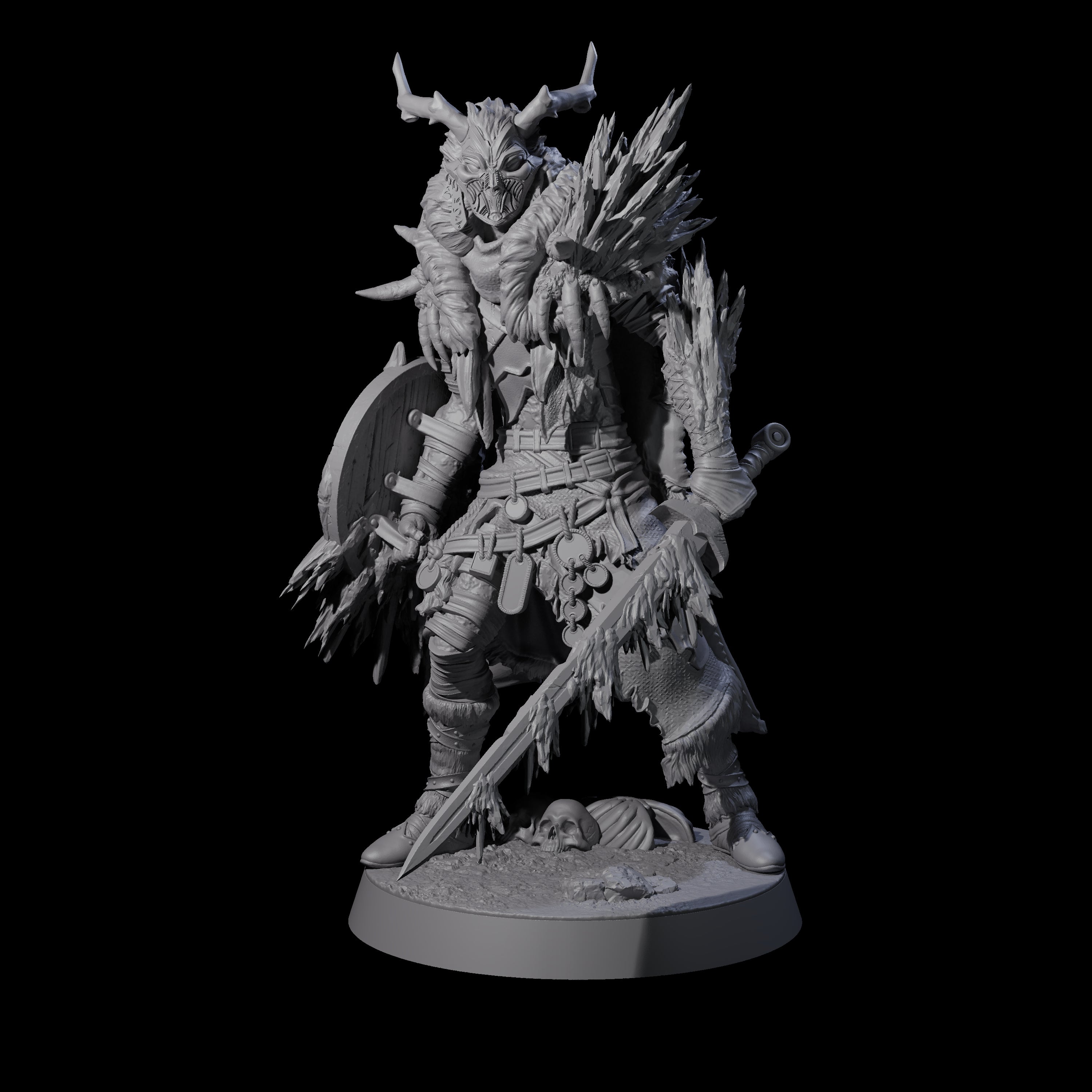 Masked Ice Clan Warrior A Miniature for Dungeons and Dragons, Pathfinder or other TTRPGs