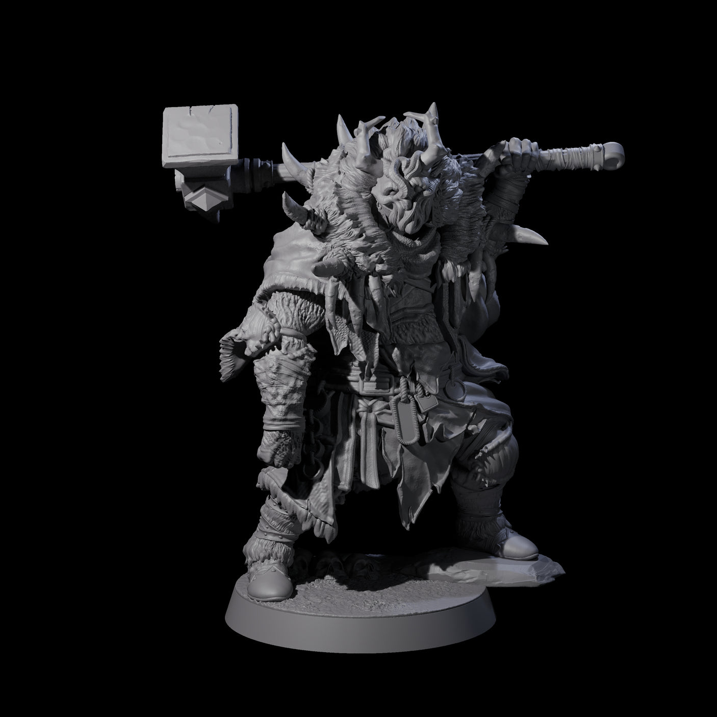 Masked Ice Clan Warrior B Miniature for Dungeons and Dragons, Pathfinder or other TTRPGs