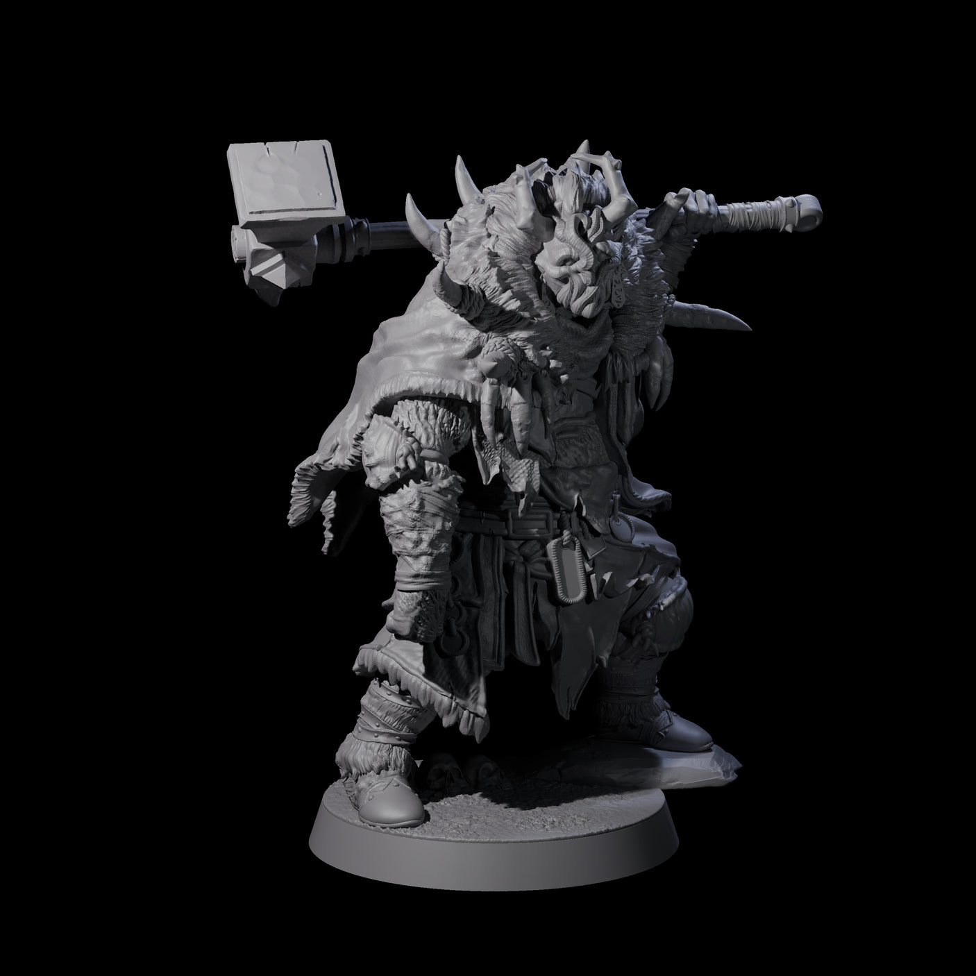 Masked Ice Clan Warrior B Miniature for Dungeons and Dragons, Pathfinder or other TTRPGs