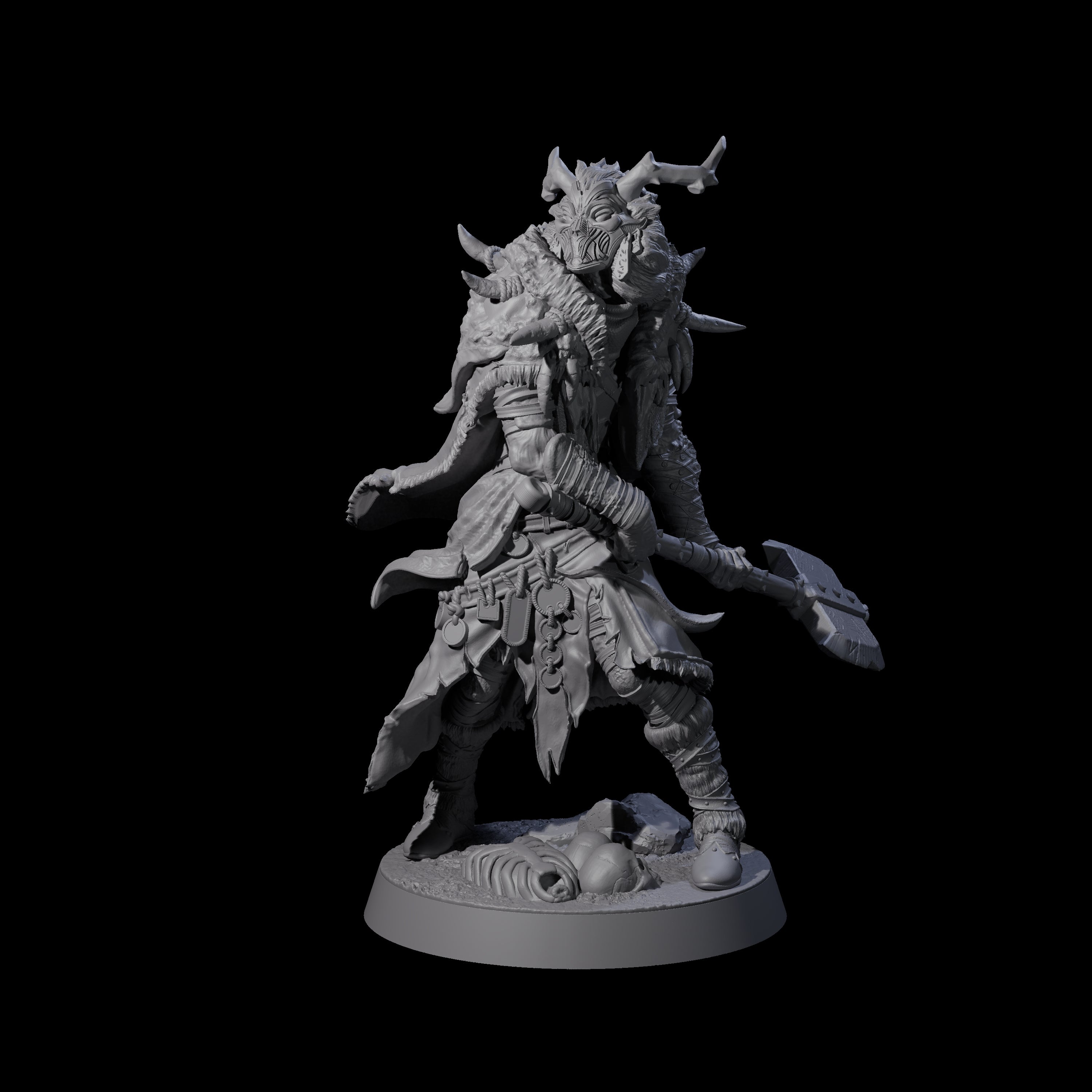 Masked Ice Clan Warrior C Miniature for Dungeons and Dragons, Pathfinder or other TTRPGs