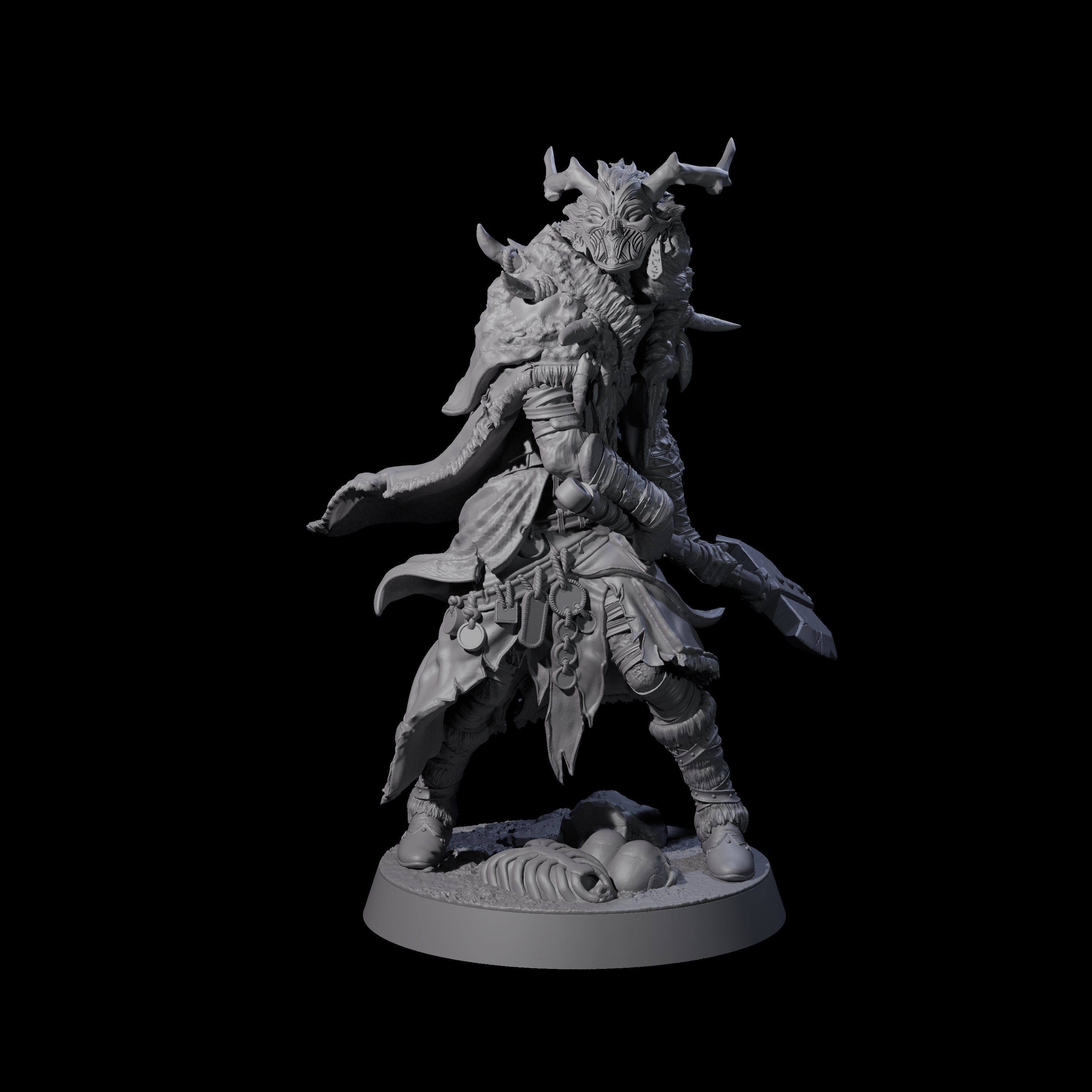 Masked Ice Clan Warrior C Miniature for Dungeons and Dragons, Pathfinder or other TTRPGs