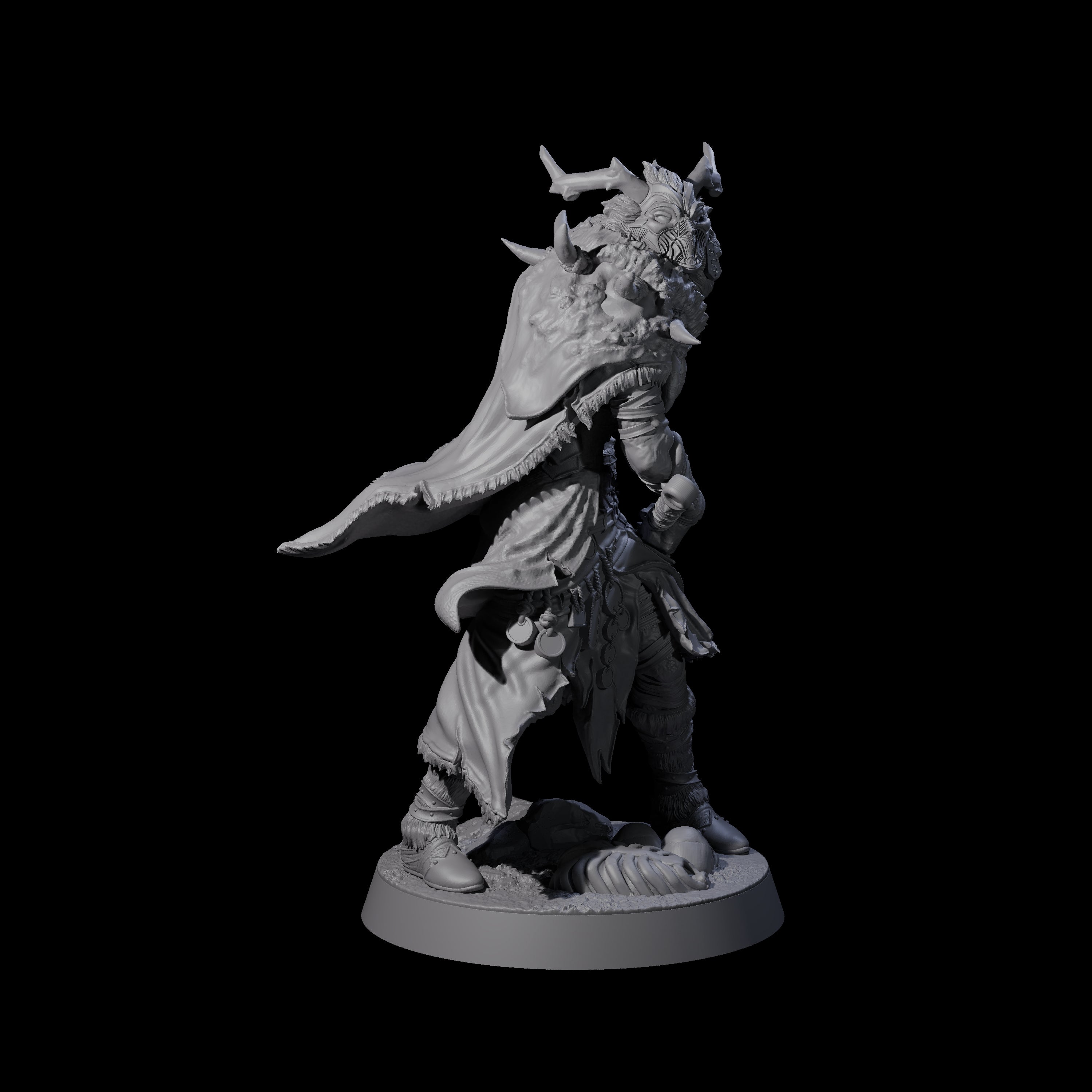 Masked Ice Clan Warrior C Miniature for Dungeons and Dragons, Pathfinder or other TTRPGs