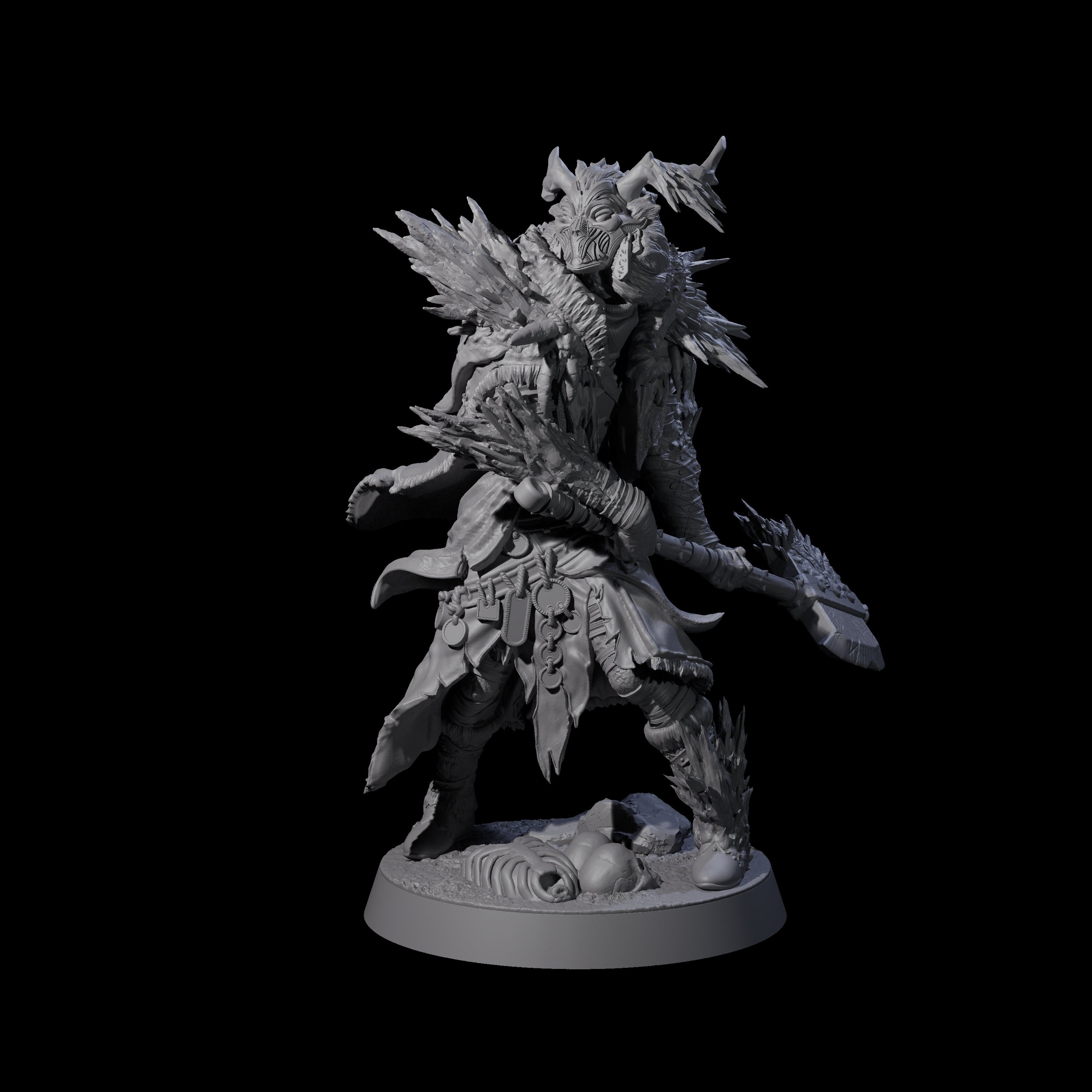 Masked Ice Clan Warrior C Miniature for Dungeons and Dragons, Pathfinder or other TTRPGs