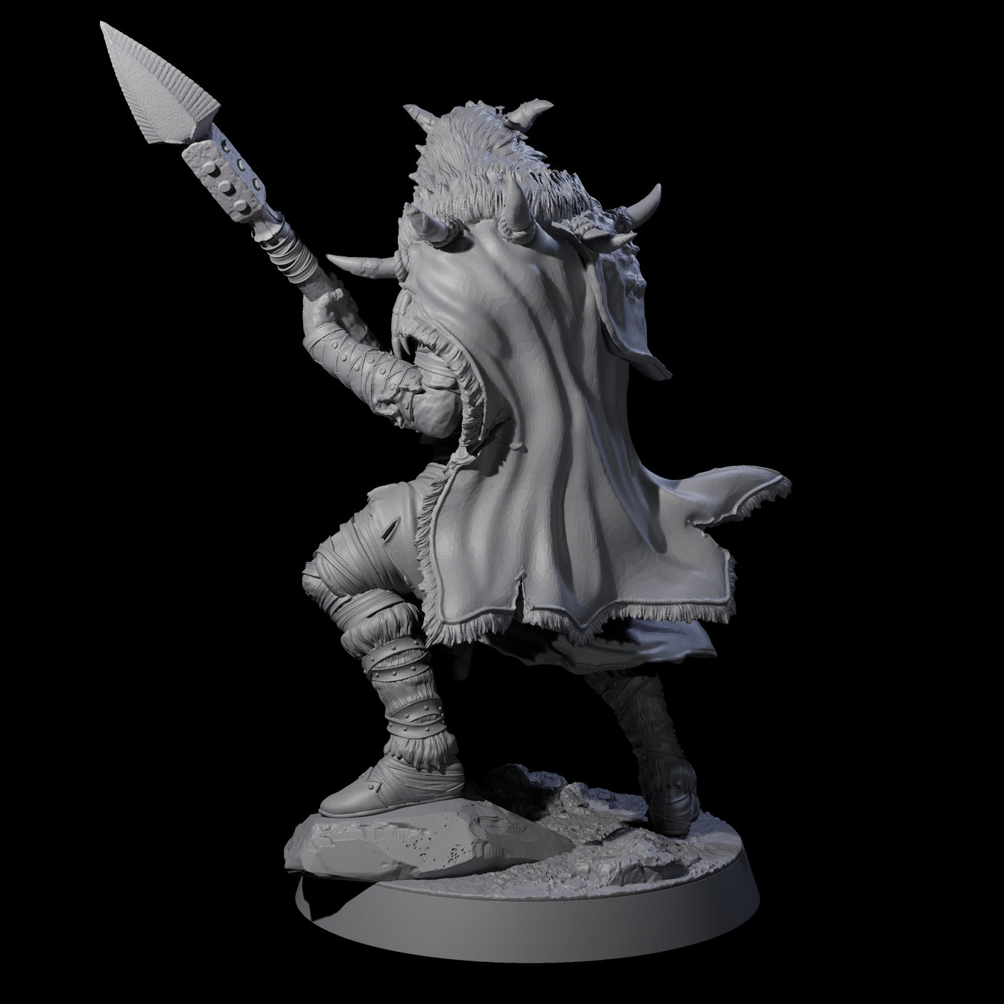 Masked Ice Clan Warrior D Miniature for Dungeons and Dragons, Pathfinder or other TTRPGs