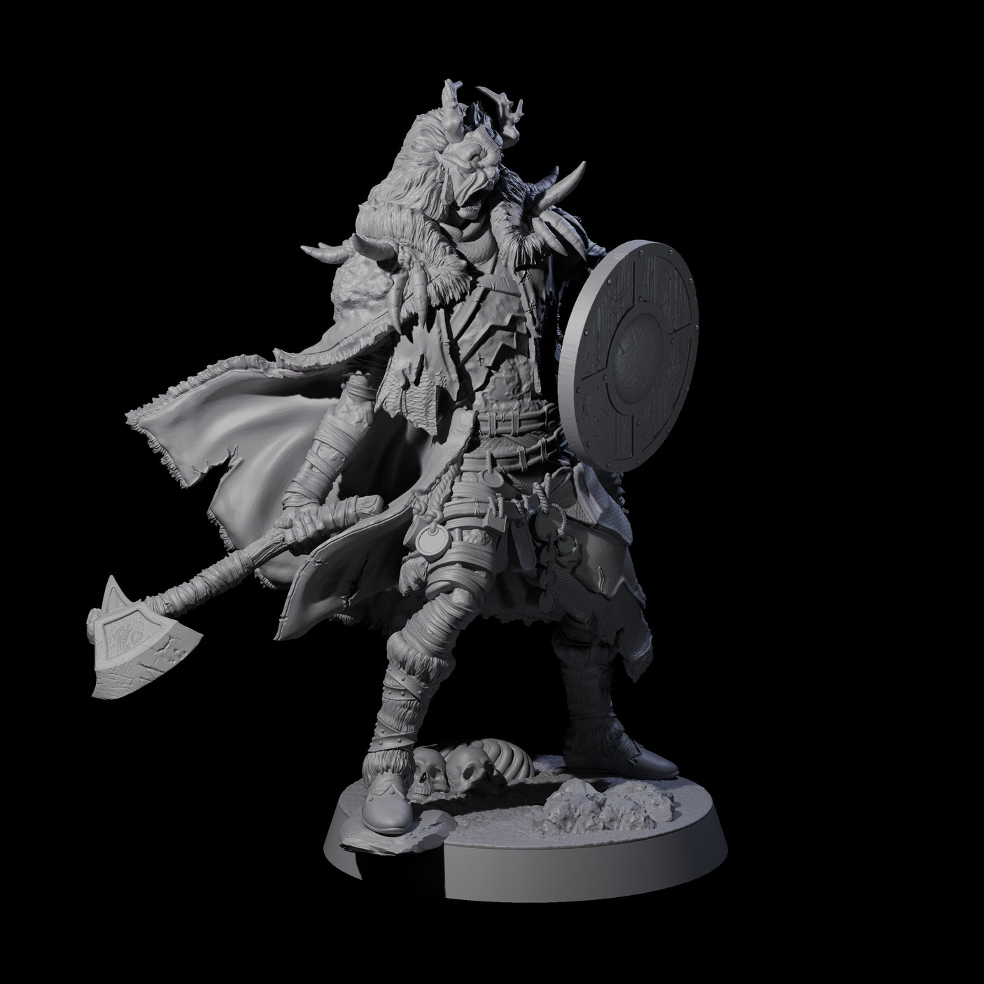 Masked Ice Clan Warrior E Miniature for Dungeons and Dragons, Pathfinder or other TTRPGs