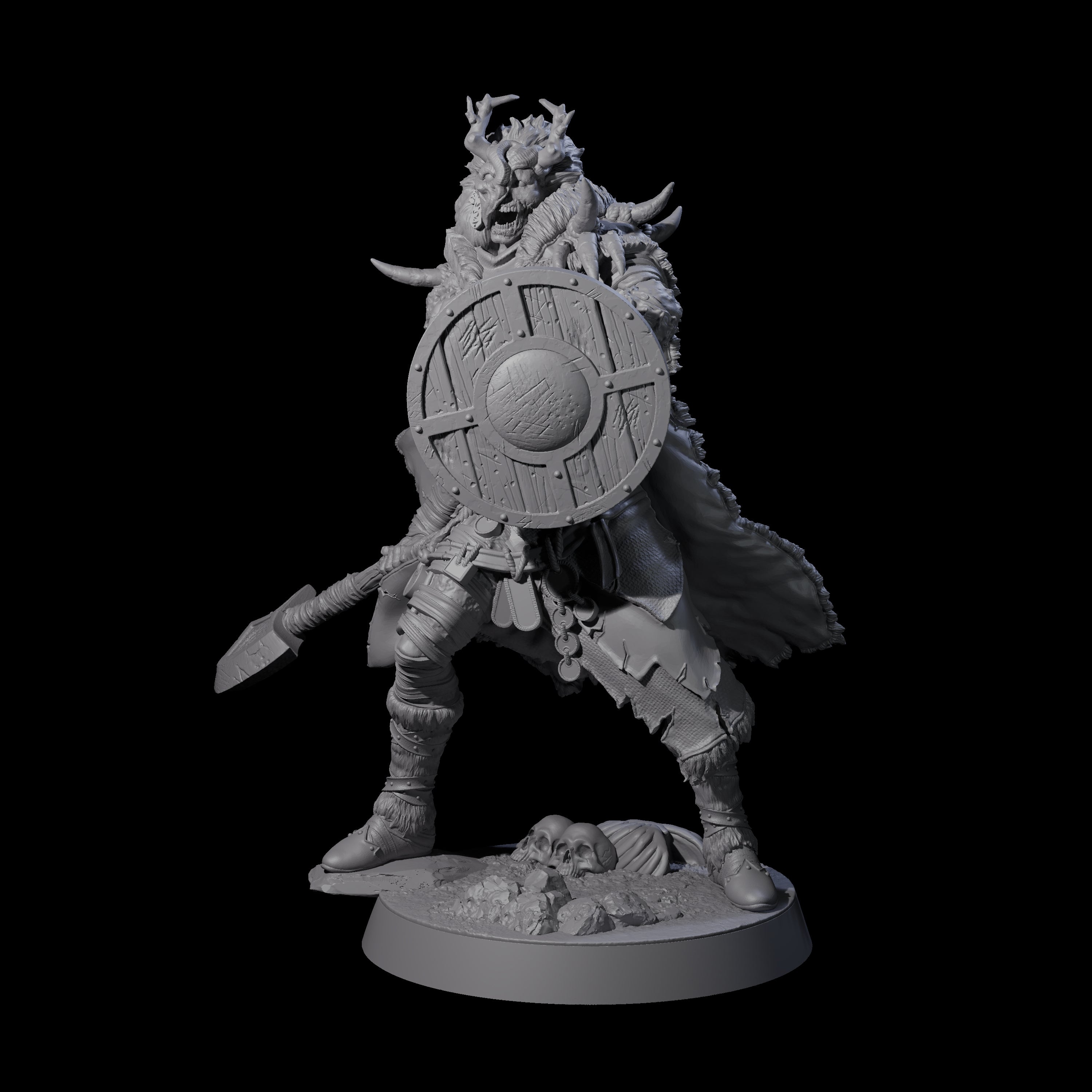 Masked Ice Clan Warrior E Miniature for Dungeons and Dragons, Pathfinder or other TTRPGs
