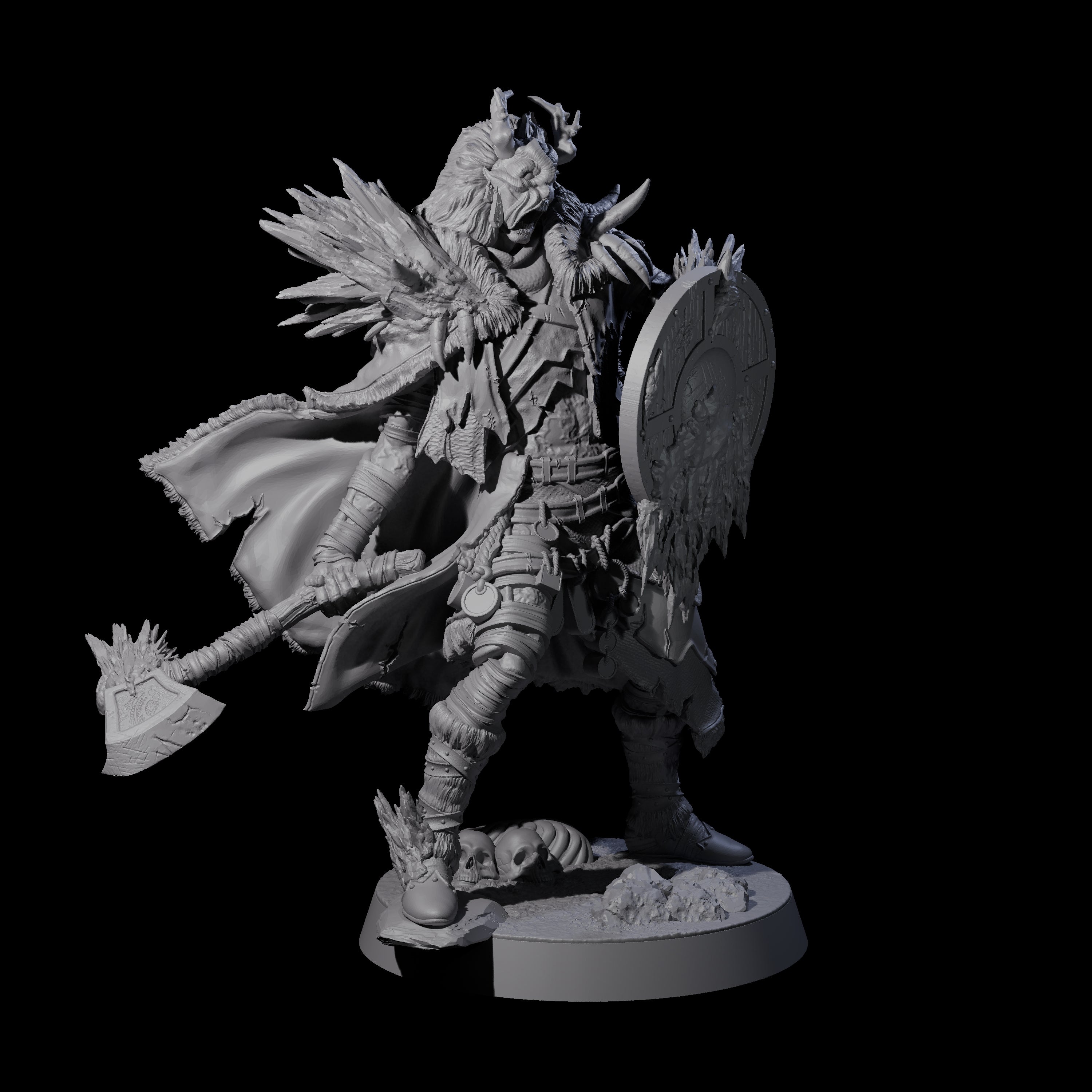 Masked Ice Clan Warrior E Miniature for Dungeons and Dragons, Pathfinder or other TTRPGs
