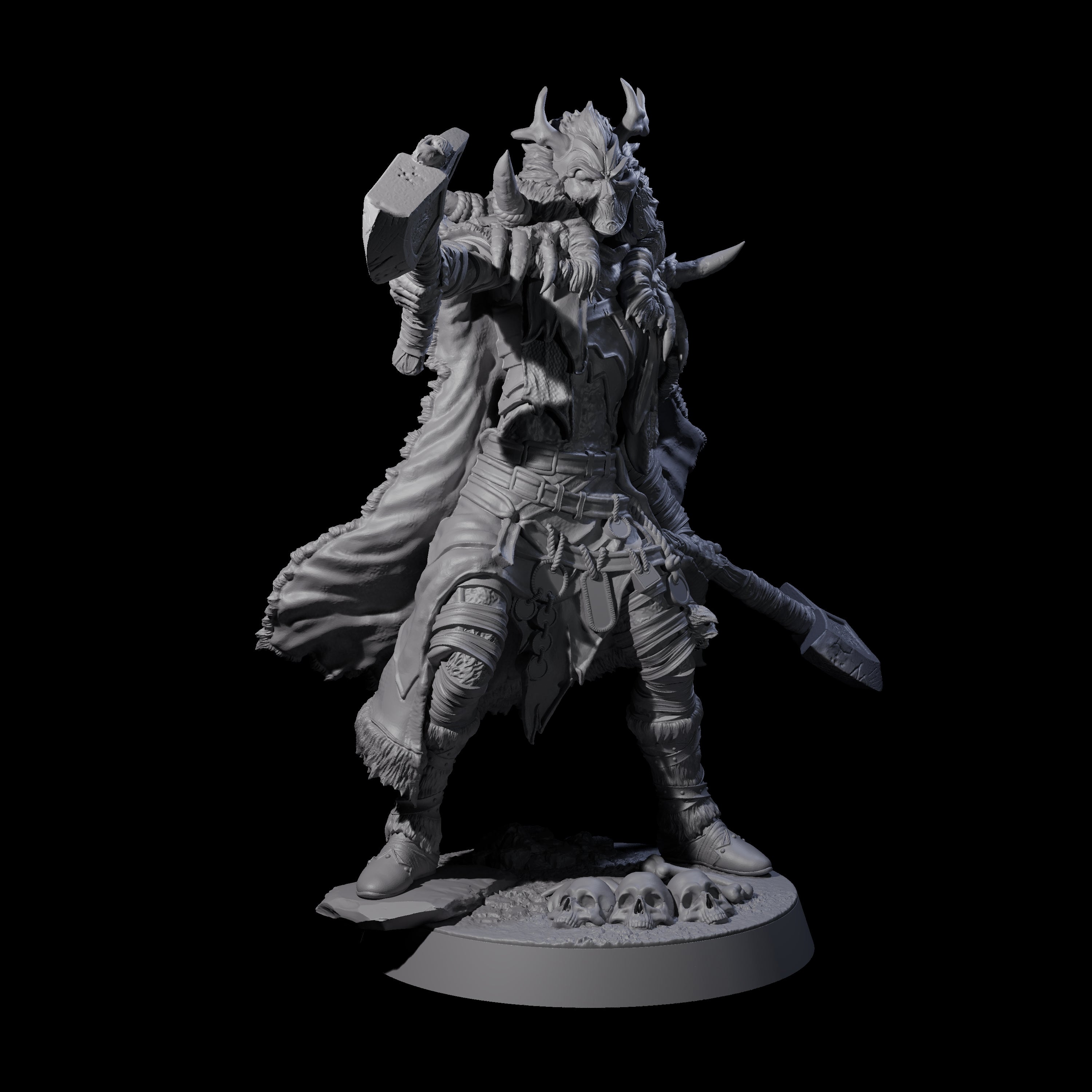 Masked Ice Clan Warrior H Miniature for Dungeons and Dragons, Pathfinder or other TTRPGs