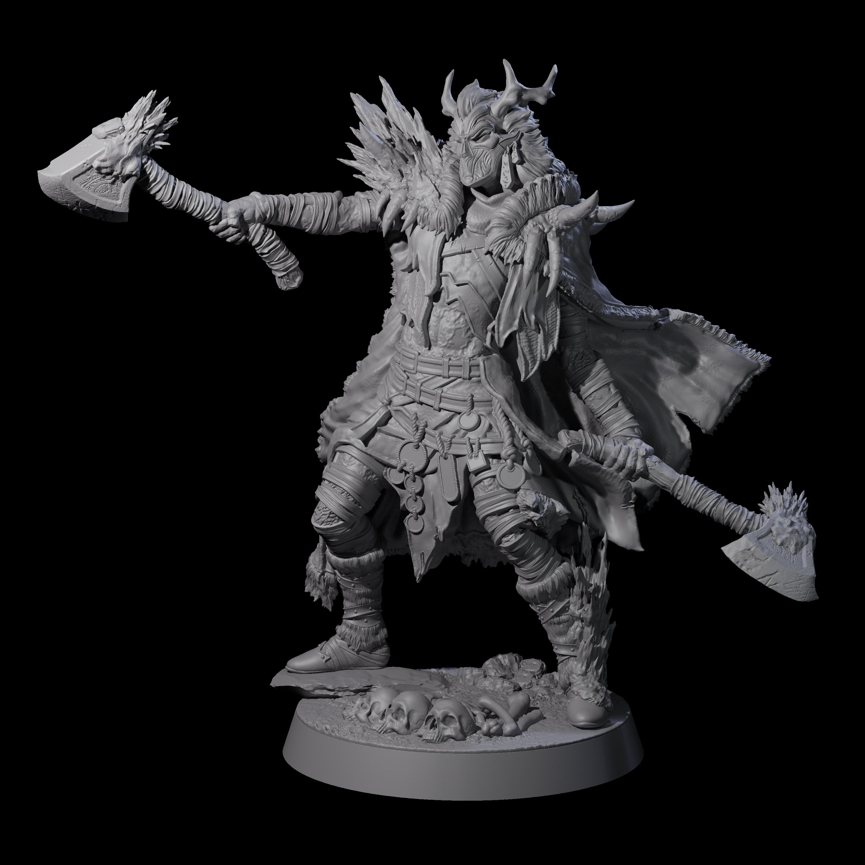 Masked Ice Clan Warrior H Miniature for Dungeons and Dragons, Pathfinder or other TTRPGs