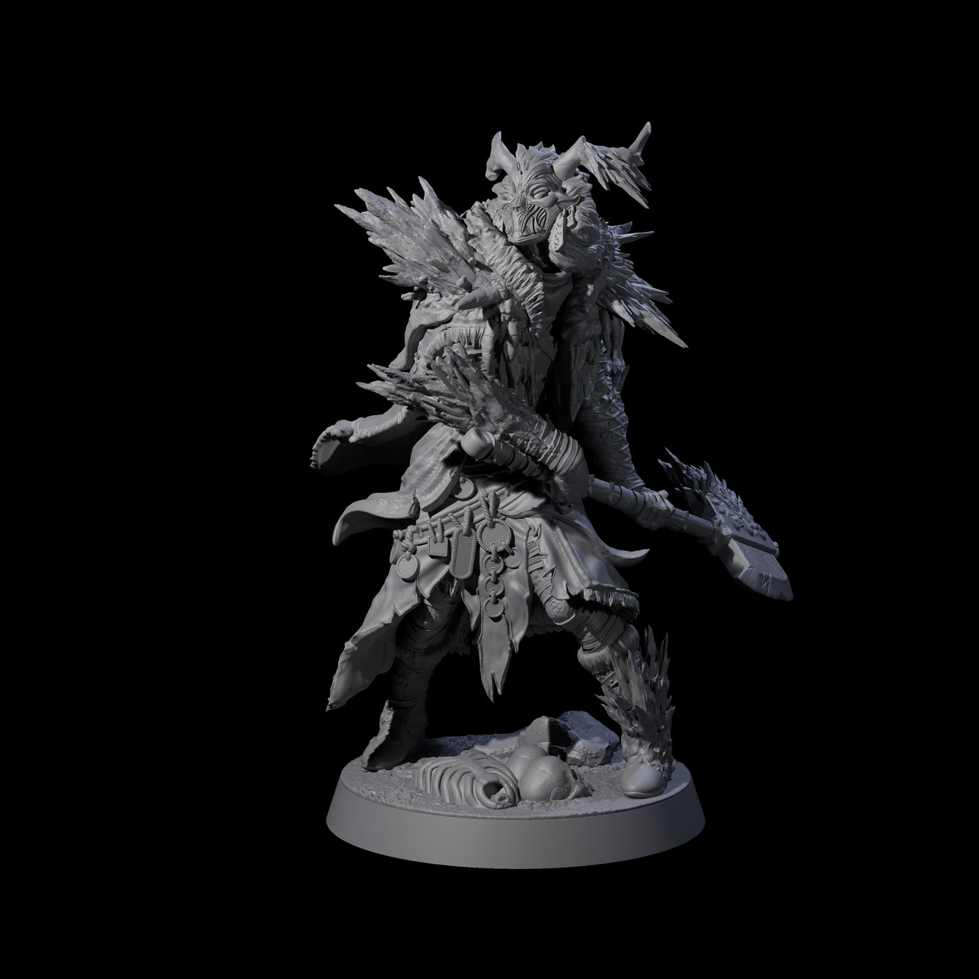 Masked Ice Clan Warriors Miniature for Dungeons and Dragons, Pathfinder or other TTRPGs