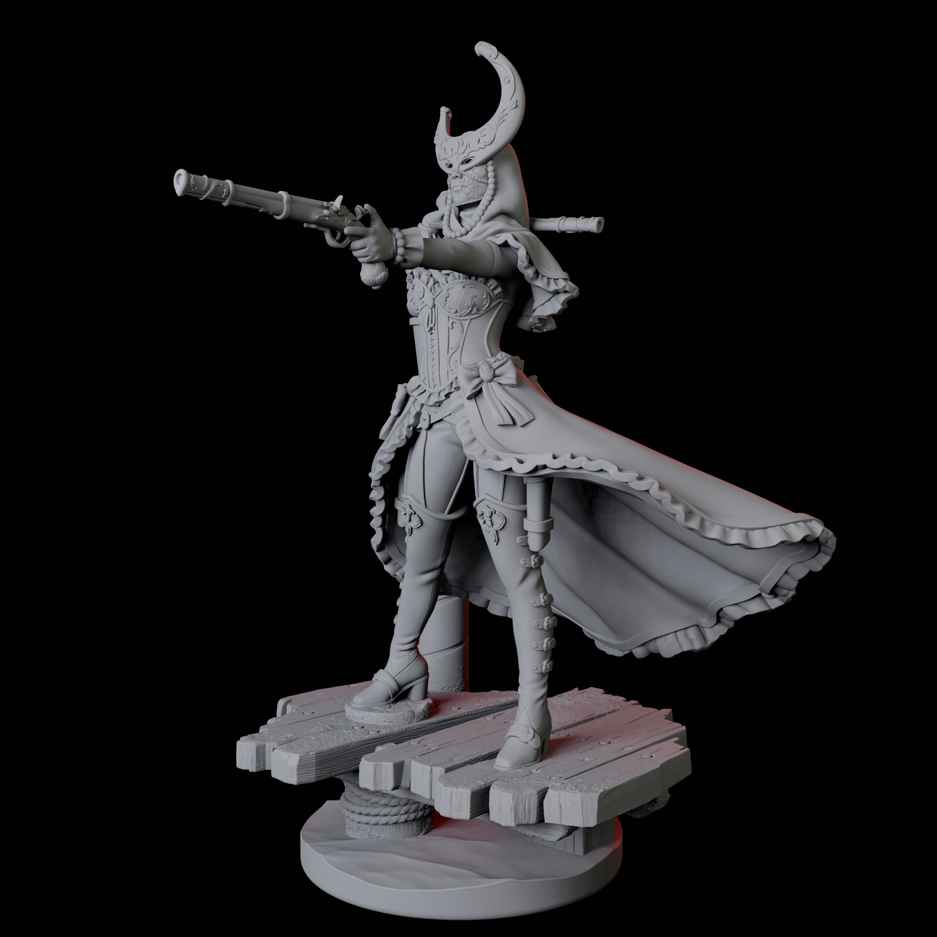 Masked Master Gunslinger Miniature for Dungeons and Dragons, Pathfinder or other TTRPGs