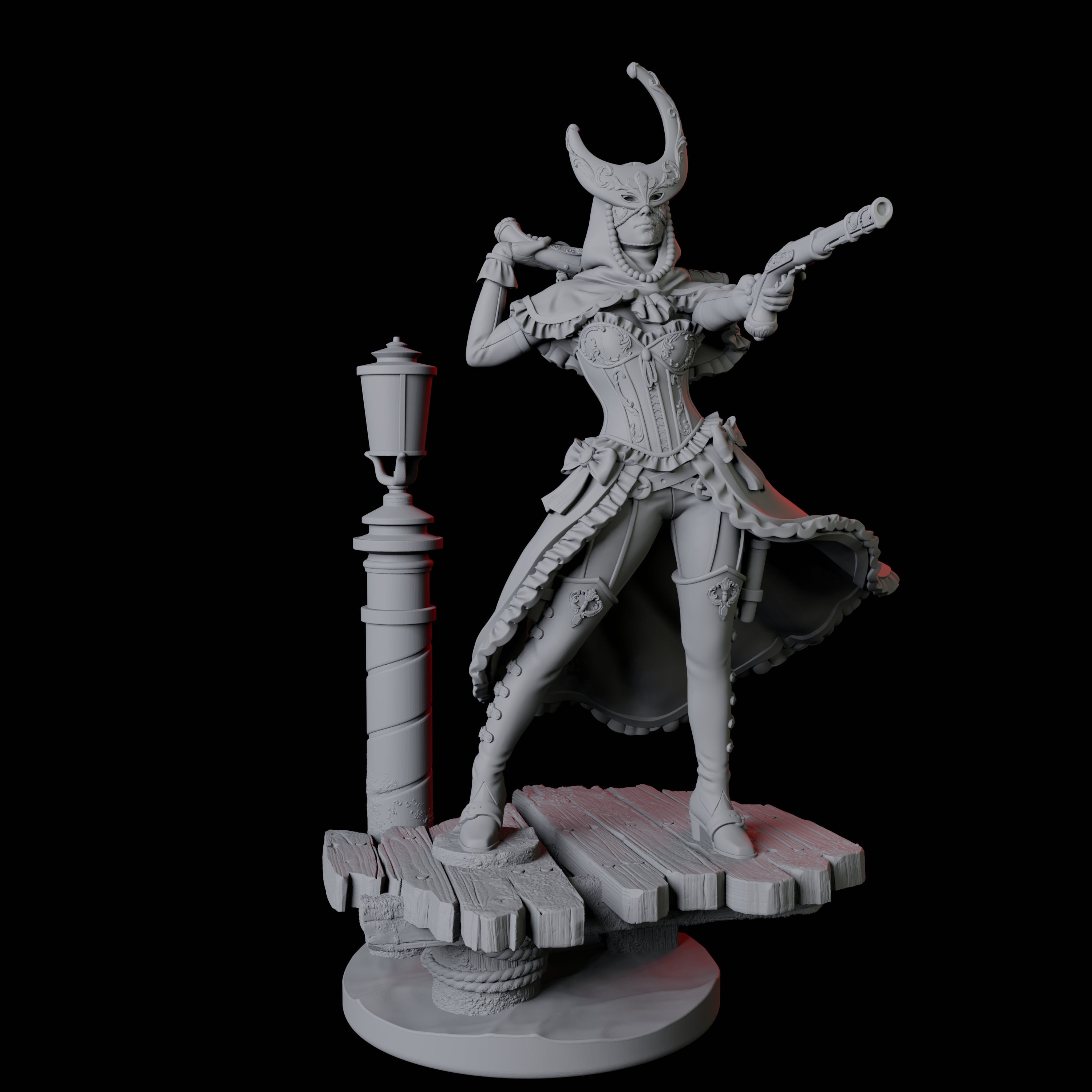 Masked Master Gunslinger Miniature for Dungeons and Dragons, Pathfinder or other TTRPGs