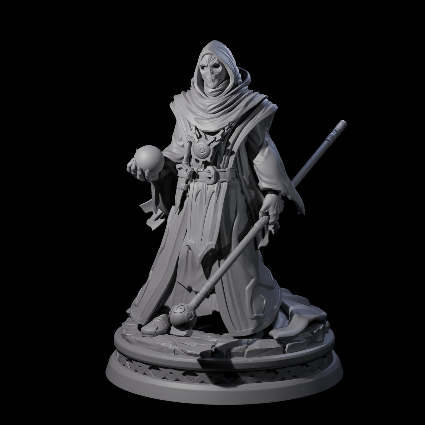 Masked Robed Cultist B Miniature for Dungeons and Dragons, Pathfinder or other TTRPGs