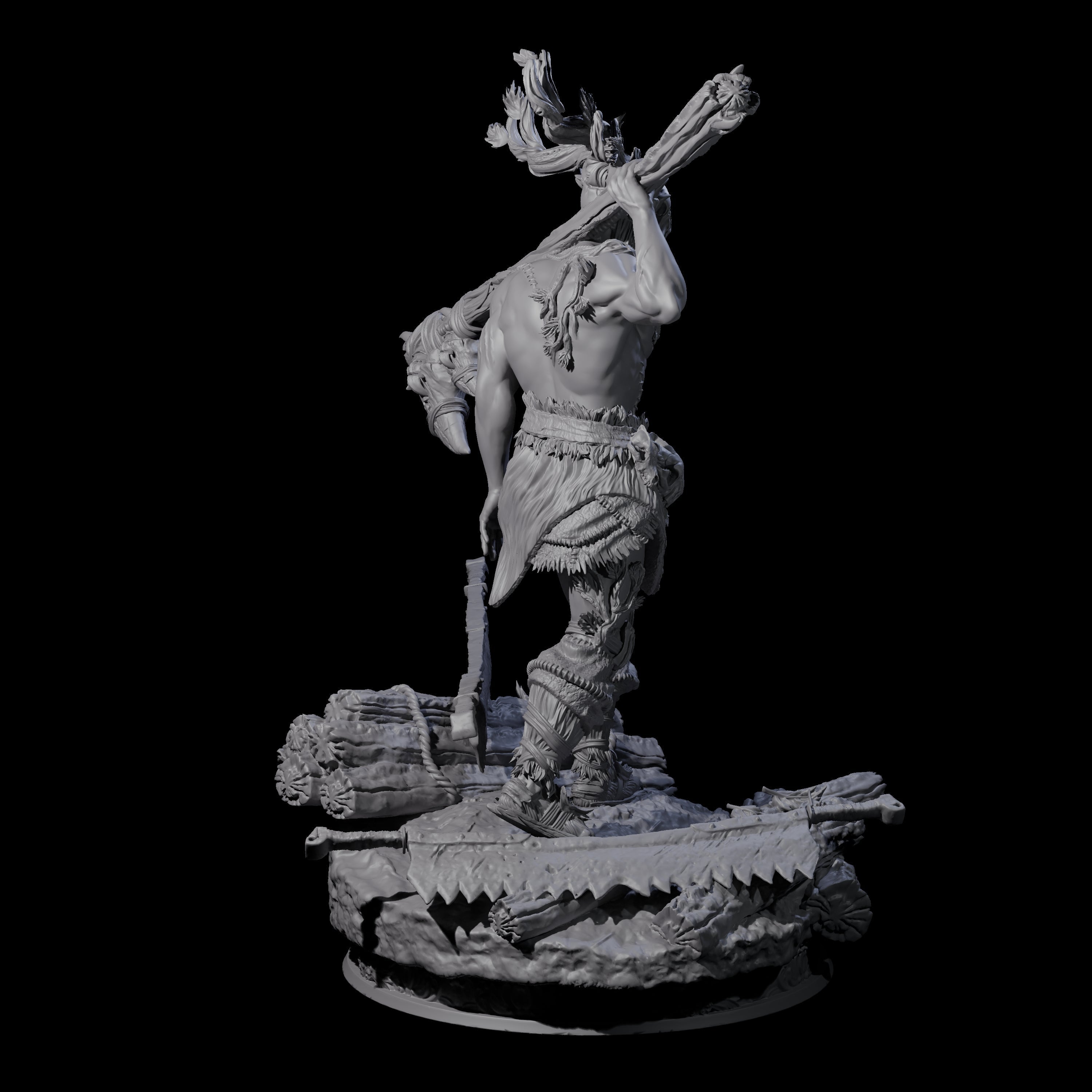 Masked Stag Lord Miniature for Dungeons and Dragons, Pathfinder or other TTRPGs