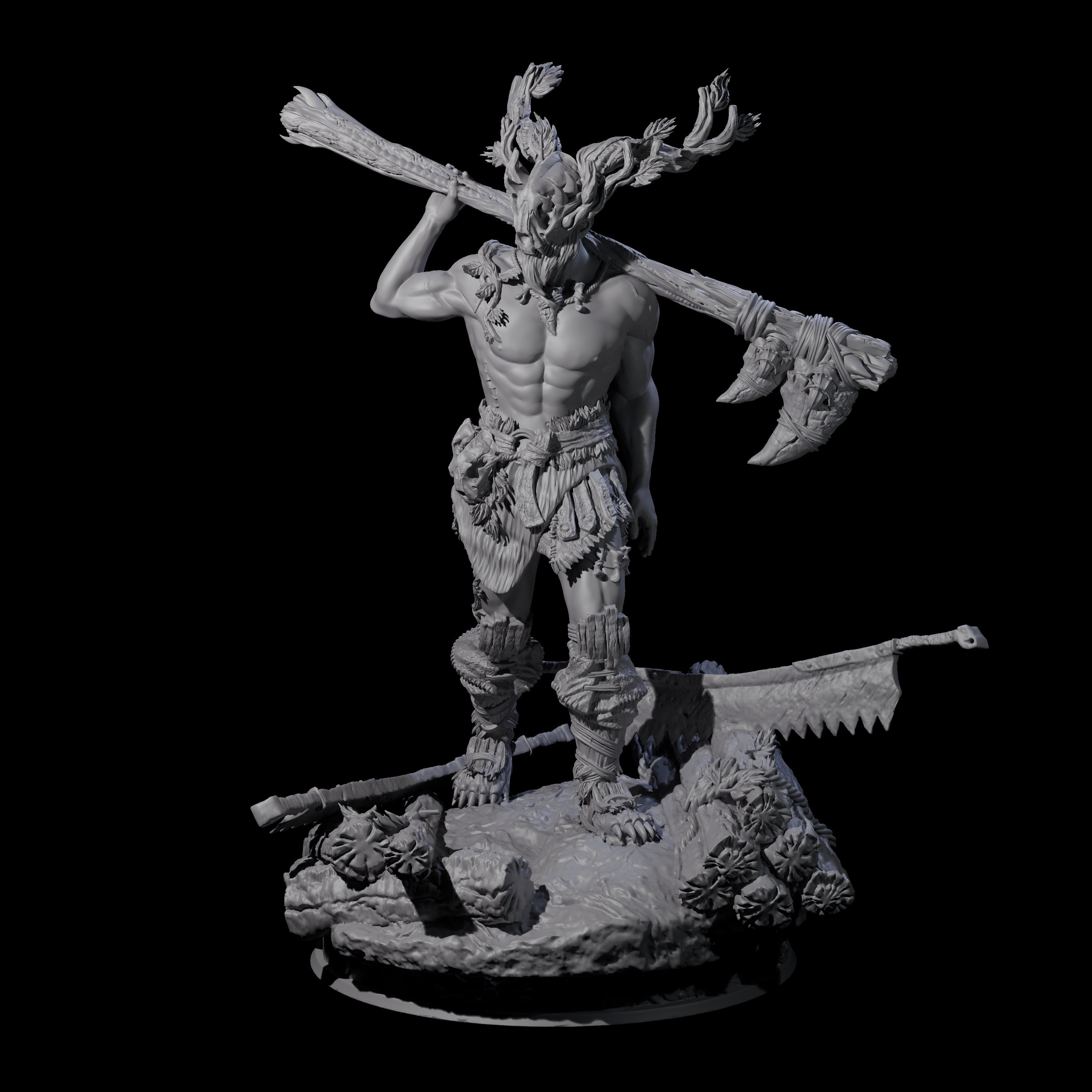 Masked Stag Lord Miniature for Dungeons and Dragons, Pathfinder or other TTRPGs