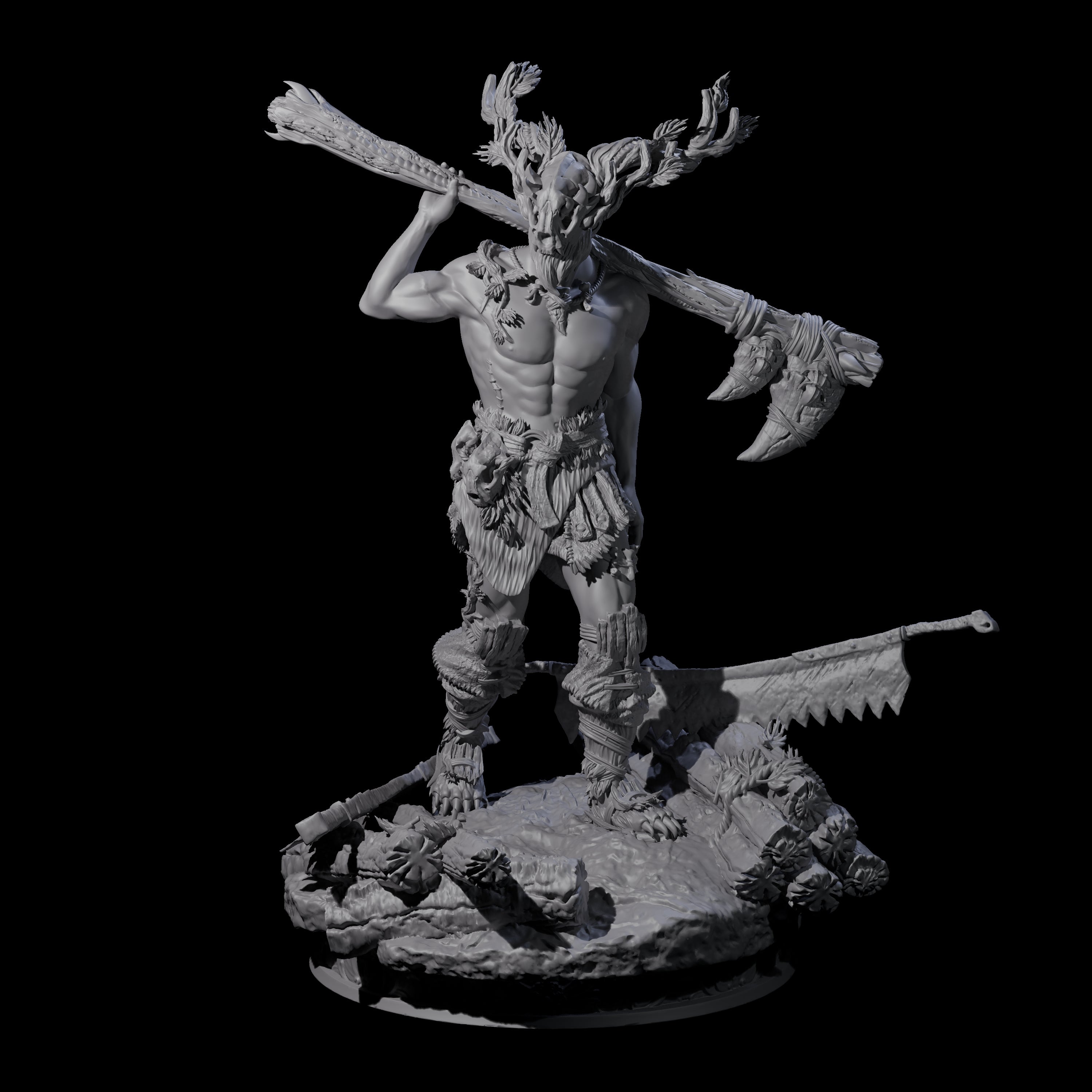 Masked Stag Lord Miniature for Dungeons and Dragons, Pathfinder or other TTRPGs