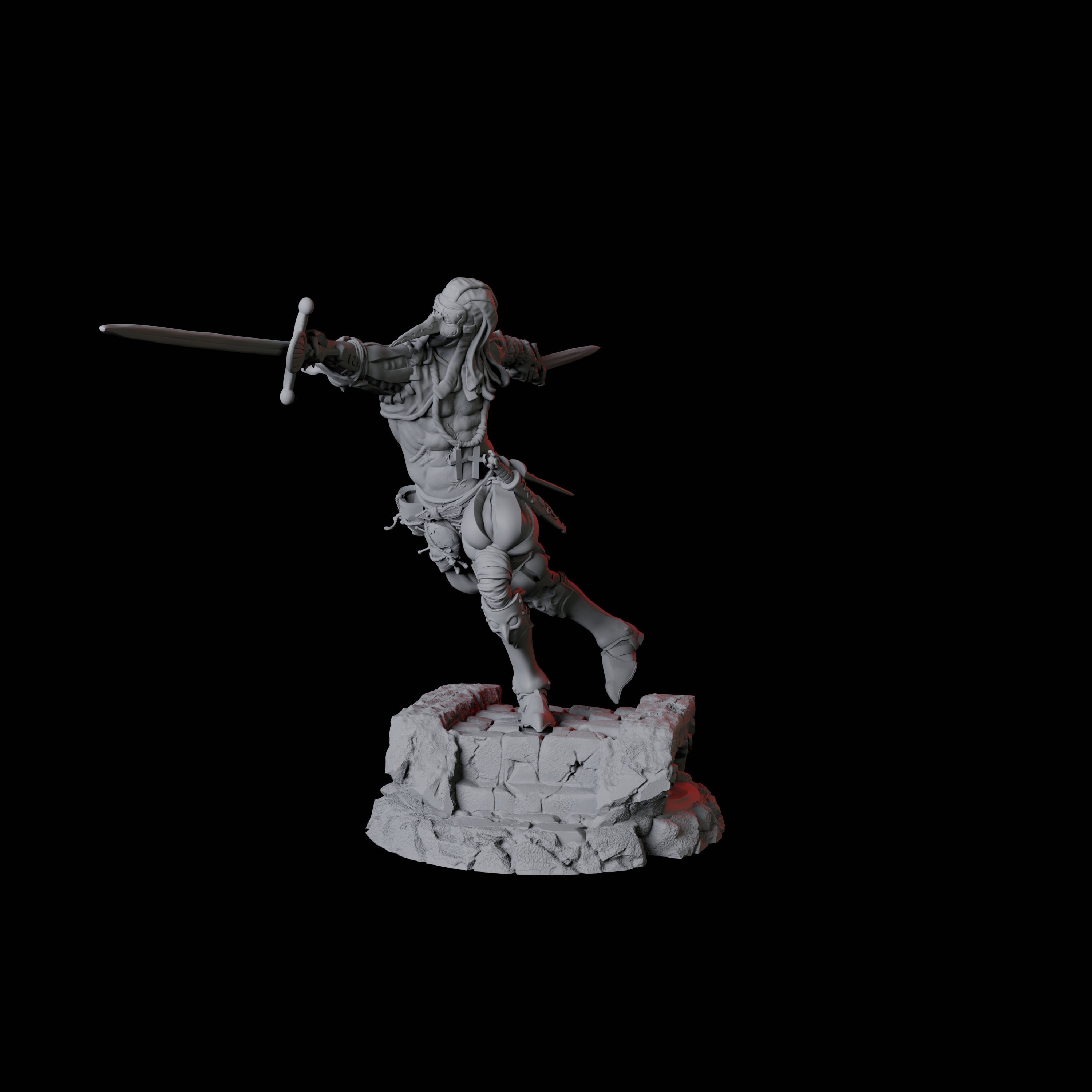 Masked Swordsman C Miniature for Dungeons and Dragons, Pathfinder or other TTRPGs