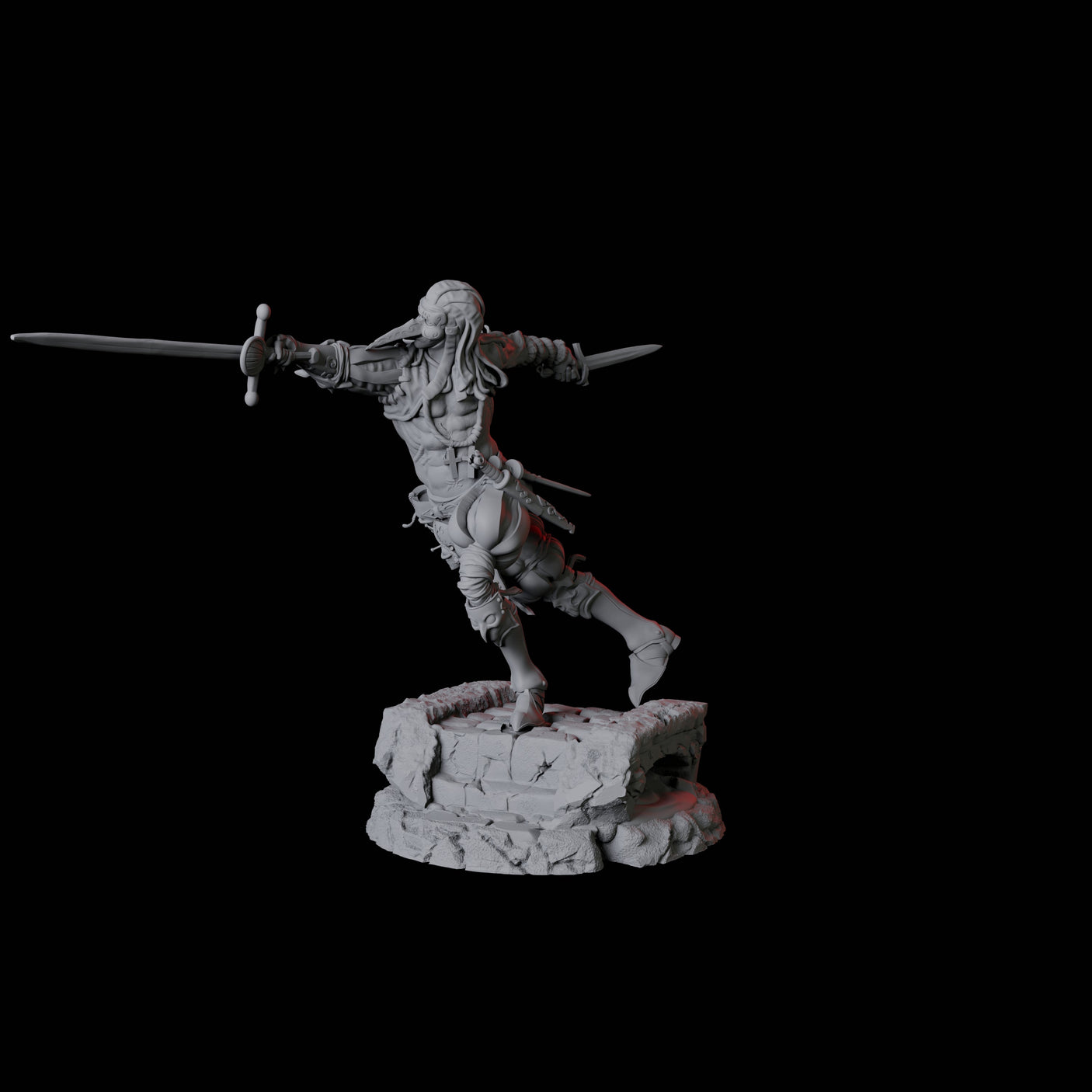 Masked Swordsman C Miniature for Dungeons and Dragons, Pathfinder or other TTRPGs