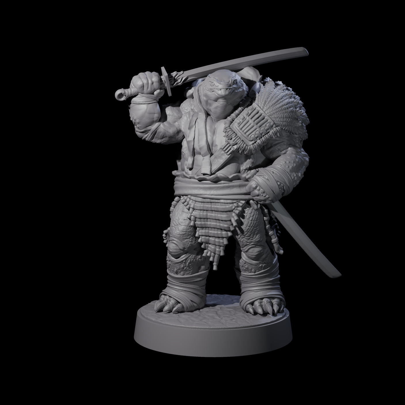 Masked Tortle Ninja A Miniature for Dungeons and Dragons, Pathfinder or other TTRPGs