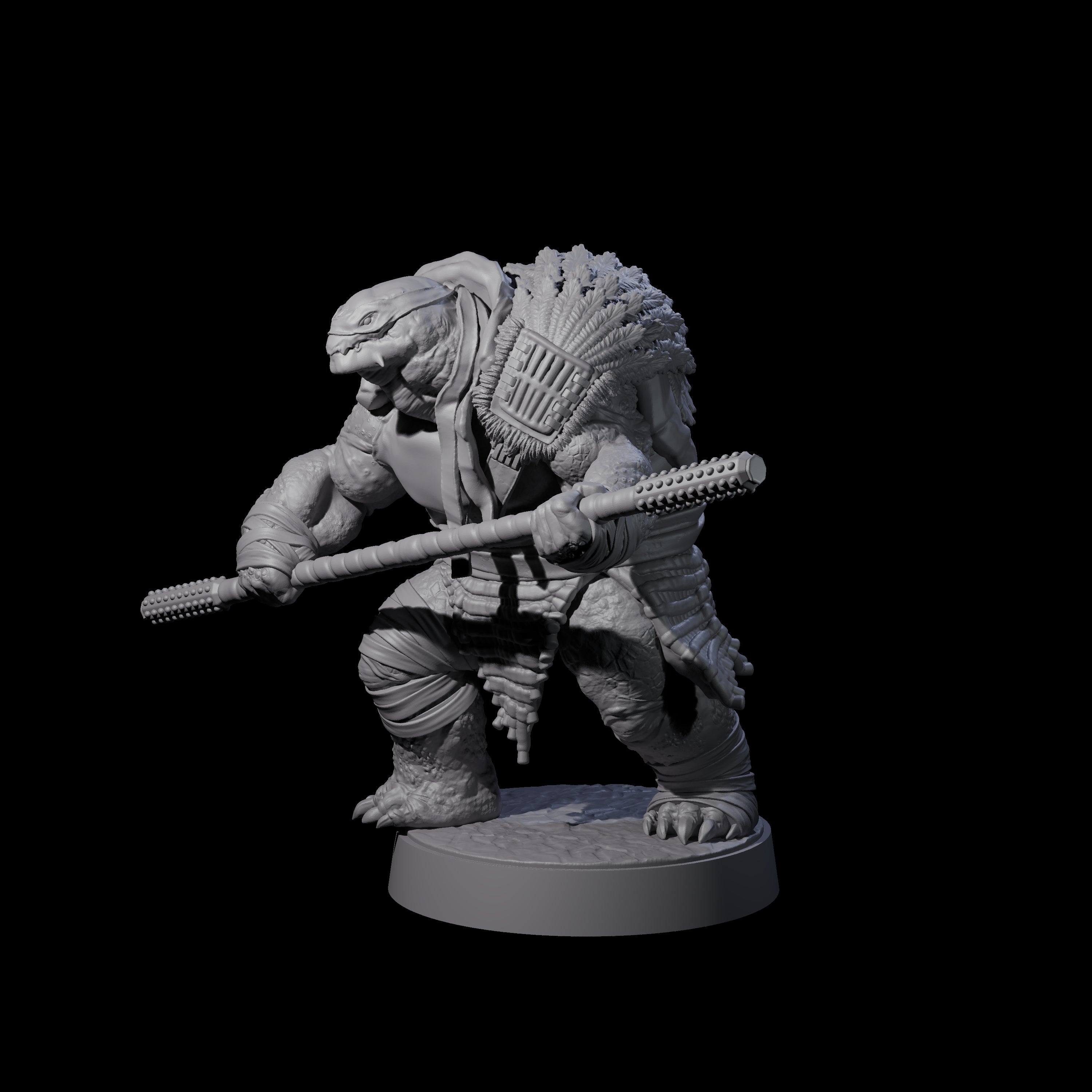 Masked Tortle Ninja B Miniature for Dungeons and Dragons, Pathfinder or other TTRPGs
