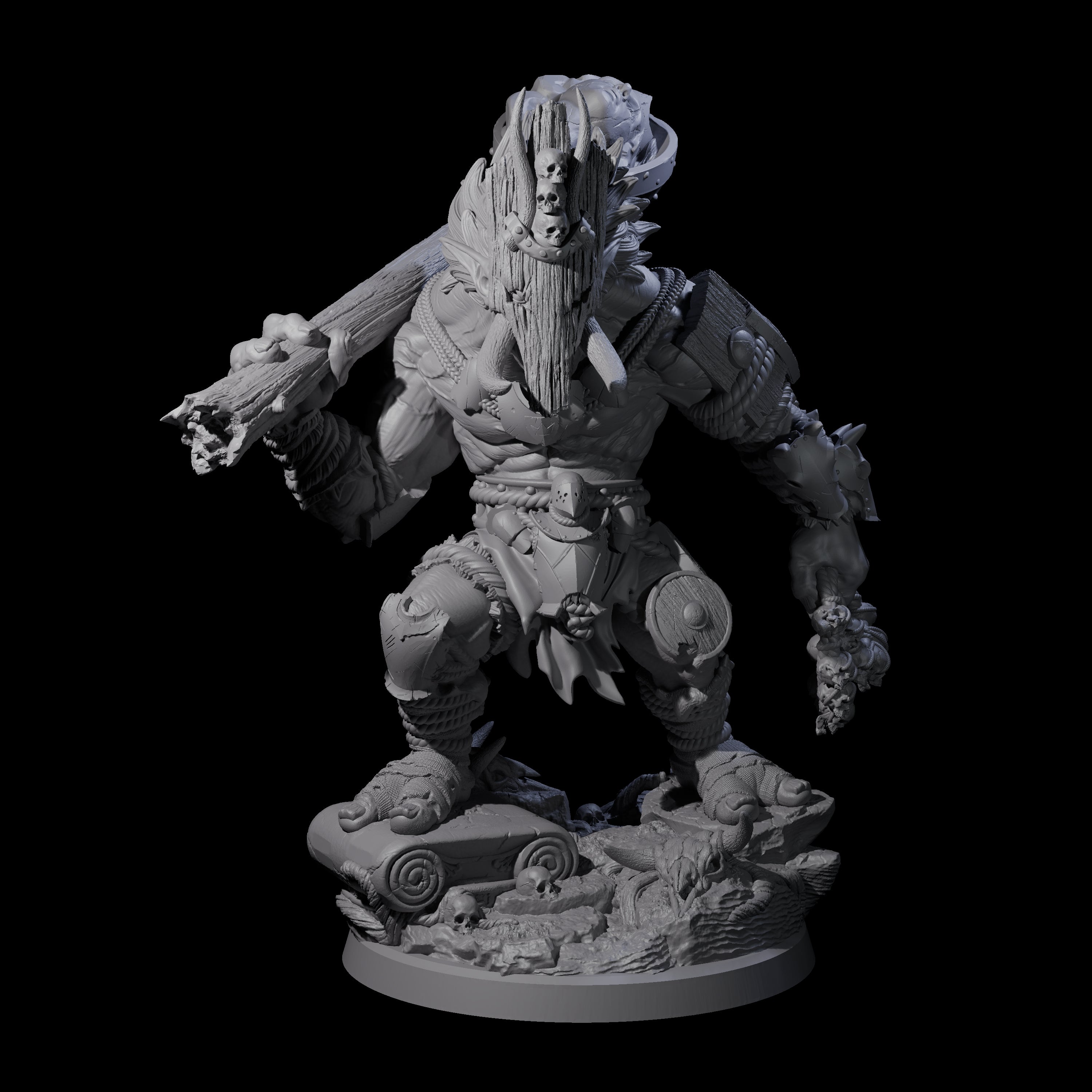 Masked Troll Berserker A Miniature for Dungeons and Dragons, Pathfinder or other TTRPGs
