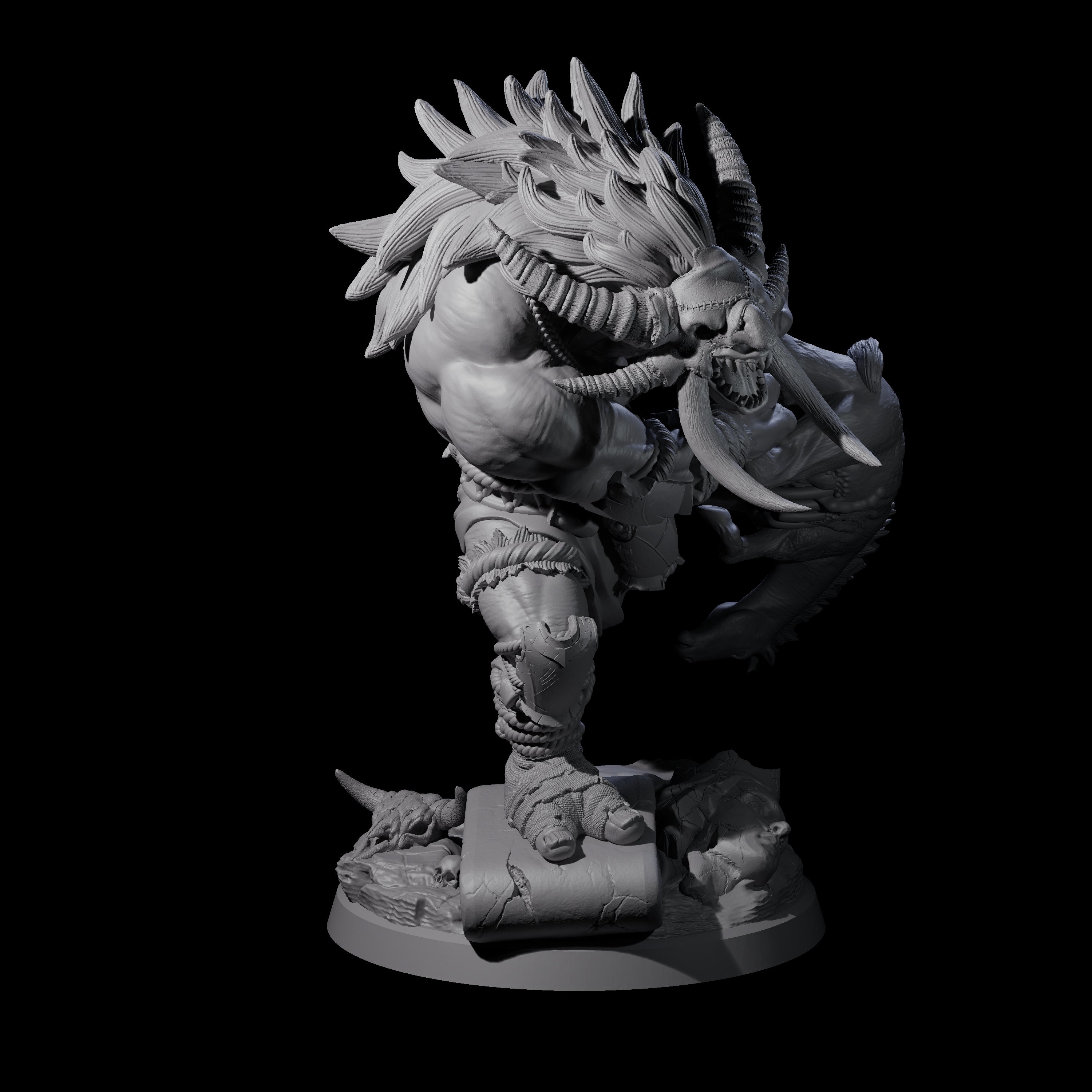 Masked Troll Berserker B Miniature for Dungeons and Dragons, Pathfinder or other TTRPGs