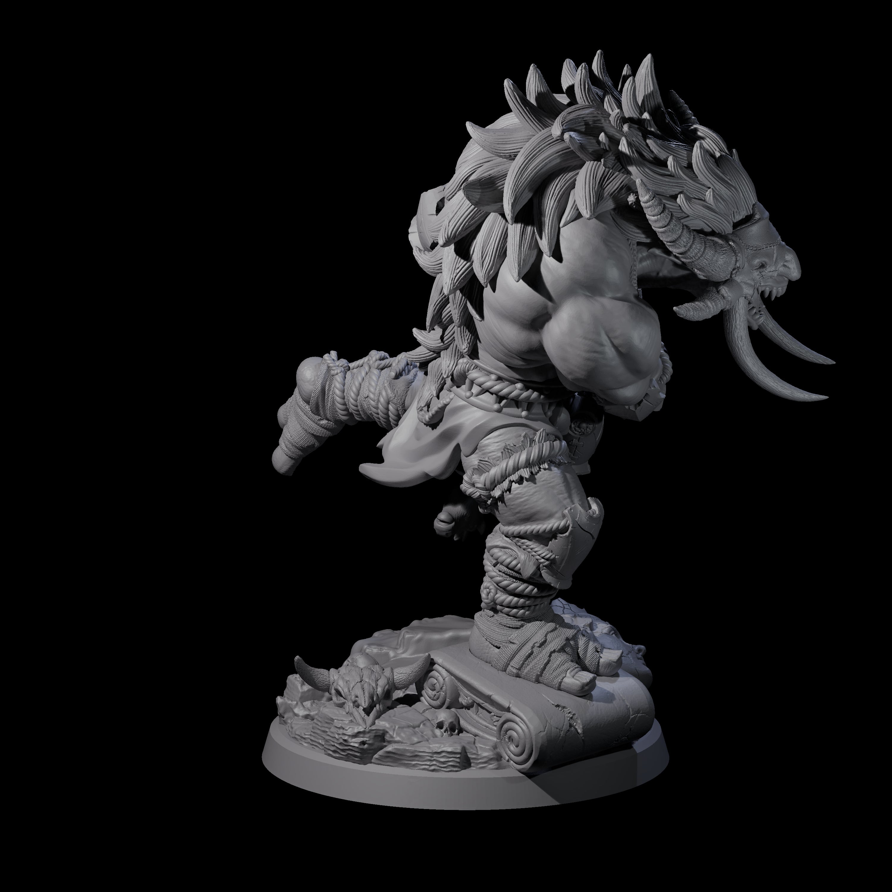 Masked Troll Berserker B Miniature for Dungeons and Dragons, Pathfinder or other TTRPGs