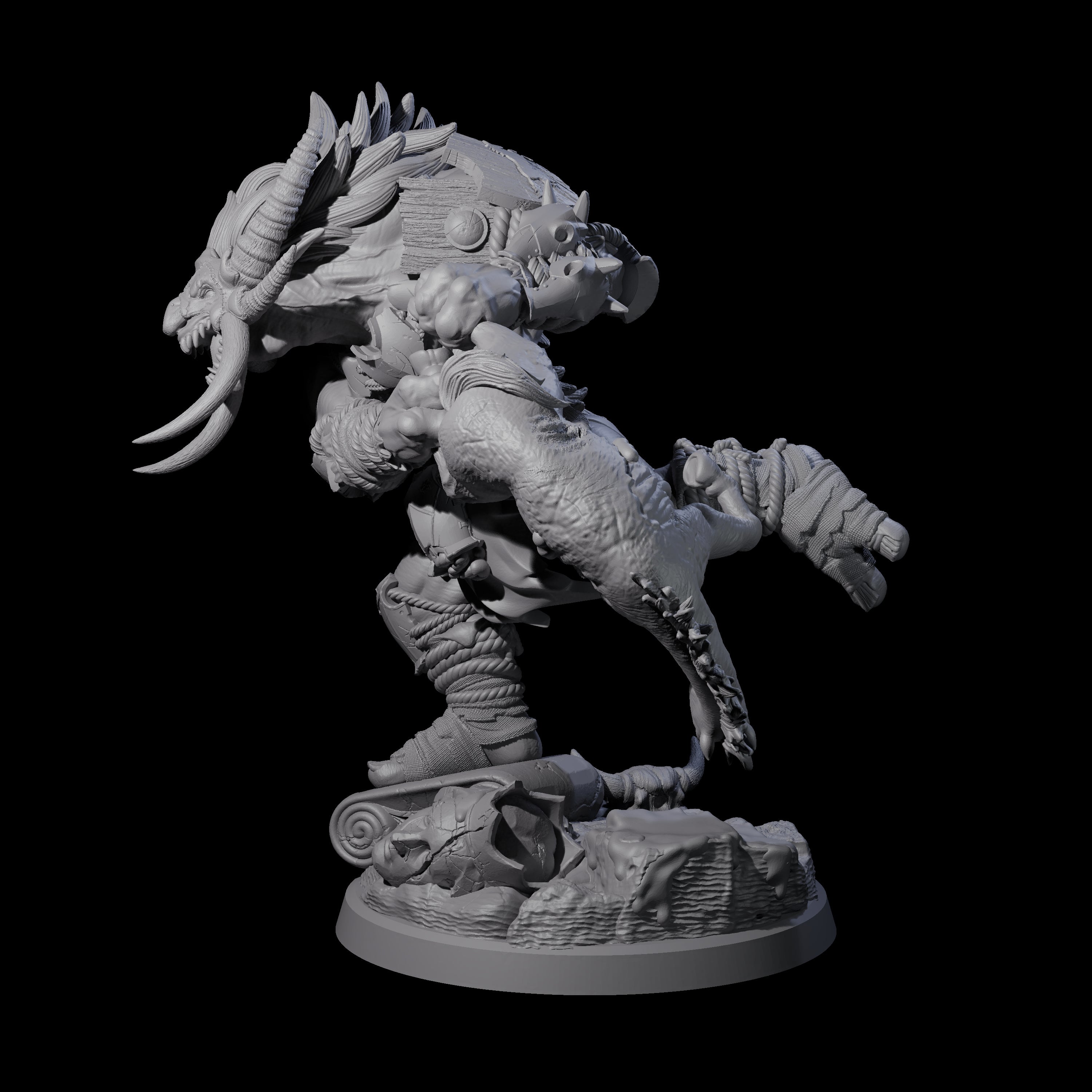 Masked Troll Berserker B Miniature for Dungeons and Dragons, Pathfinder or other TTRPGs
