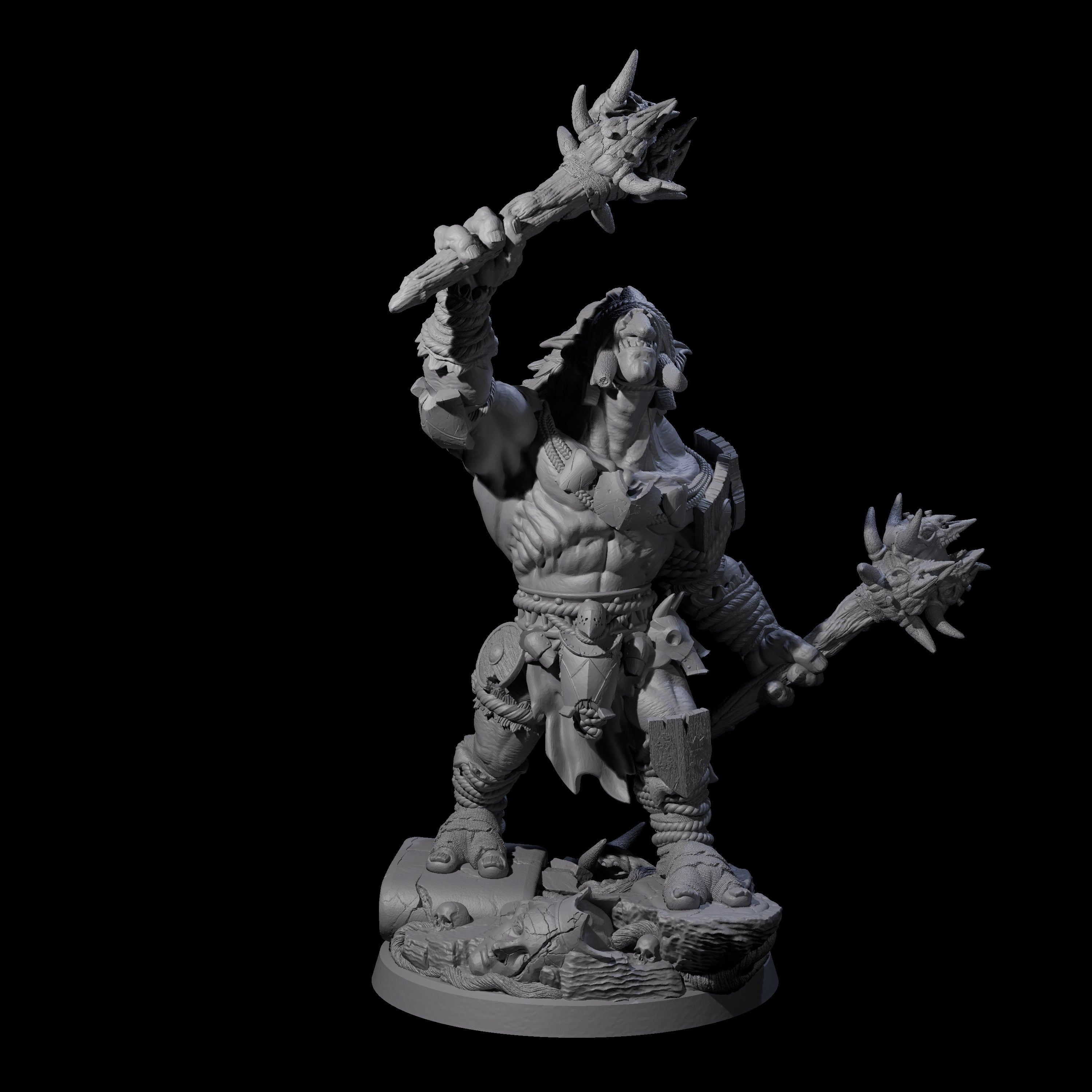 Masked Troll Berserker C Miniature for Dungeons and Dragons, Pathfinder or other TTRPGs
