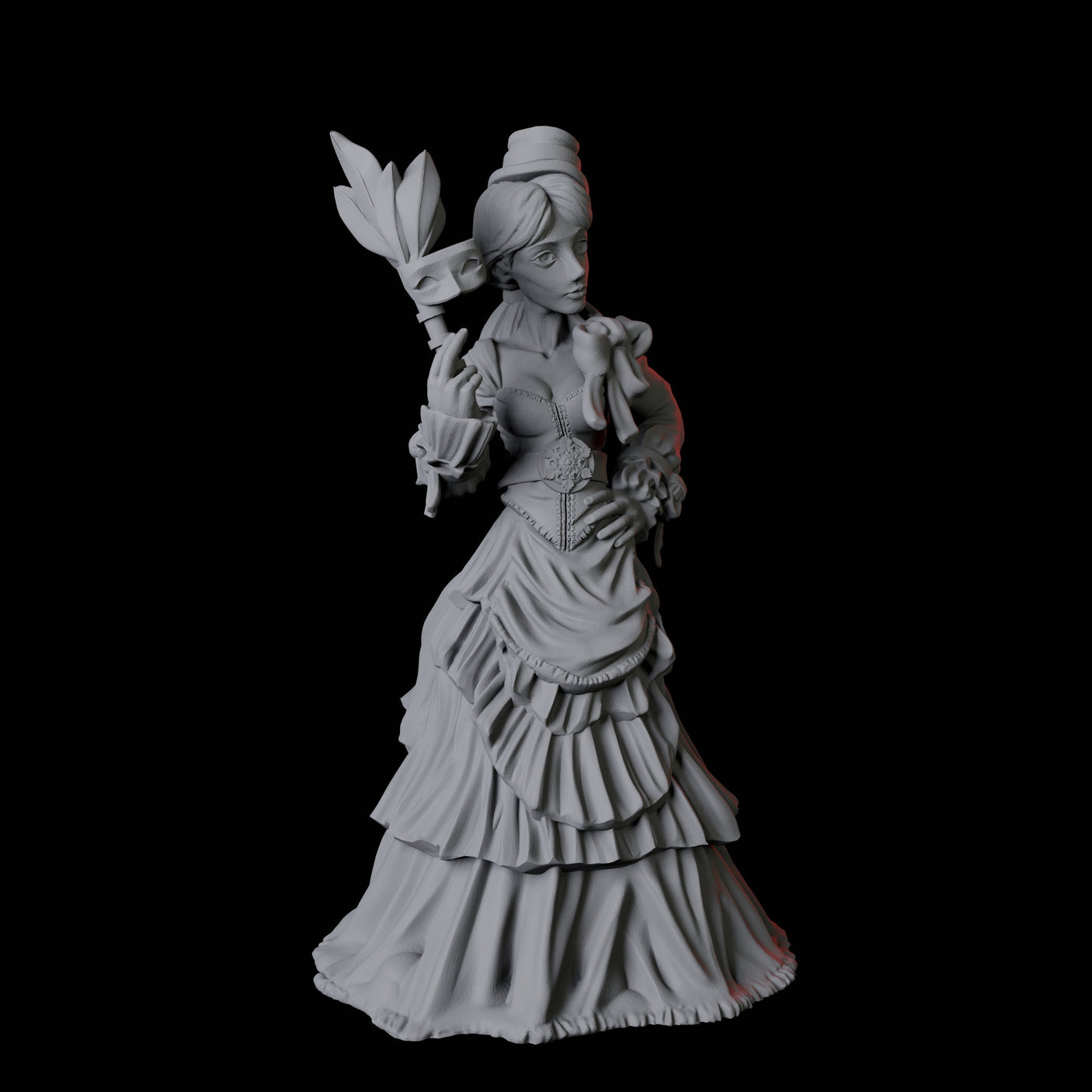 Masquerade Lady A Miniature for Dungeons and Dragons, Pathfinder or other TTRPGs