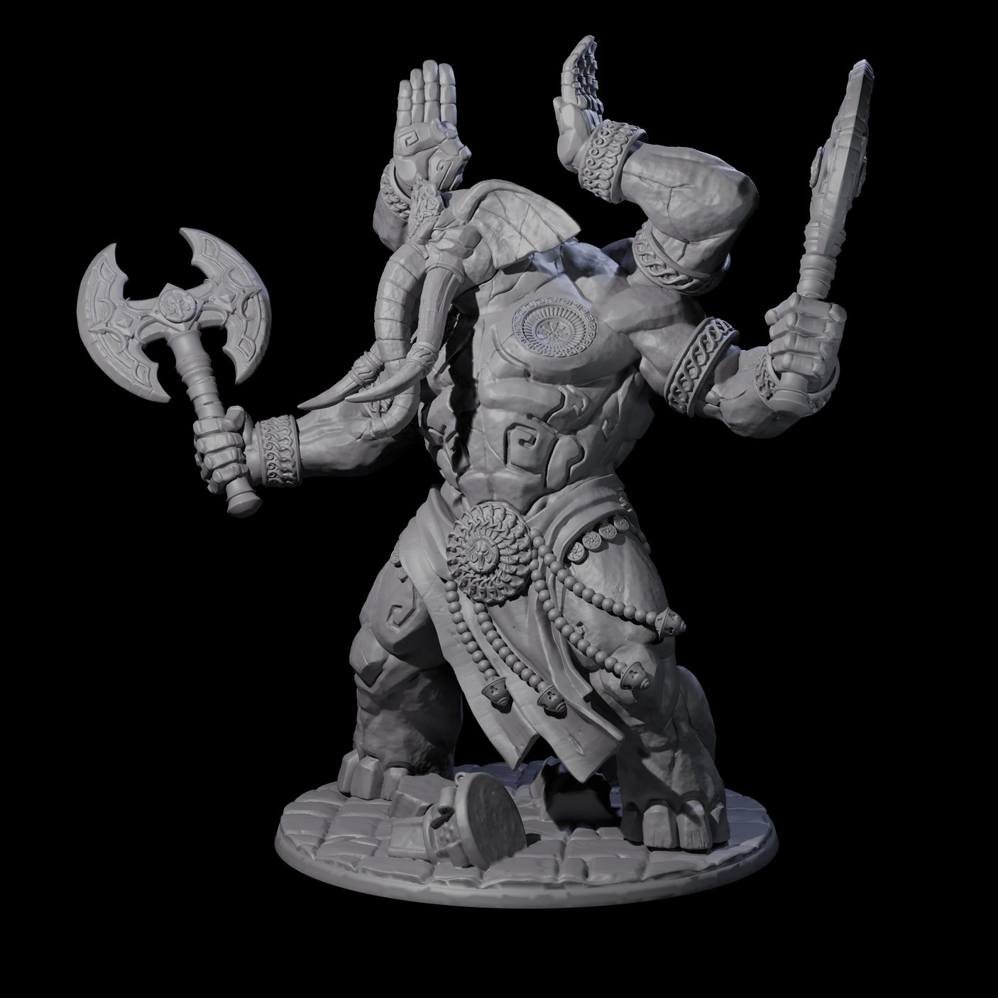 Massive Avatar of a Loxodon God Miniature for Dungeons and Dragons, Pathfinder or other TTRPGs
