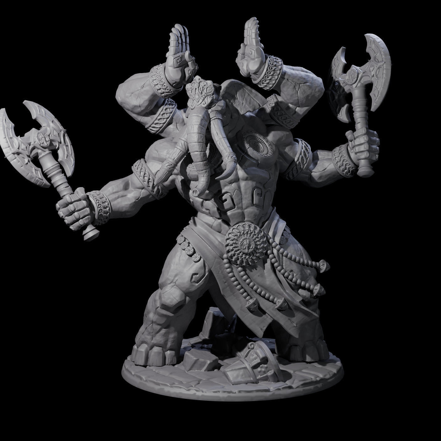 Massive Avatar of a Loxodon God Miniature for Dungeons and Dragons, Pathfinder or other TTRPGs