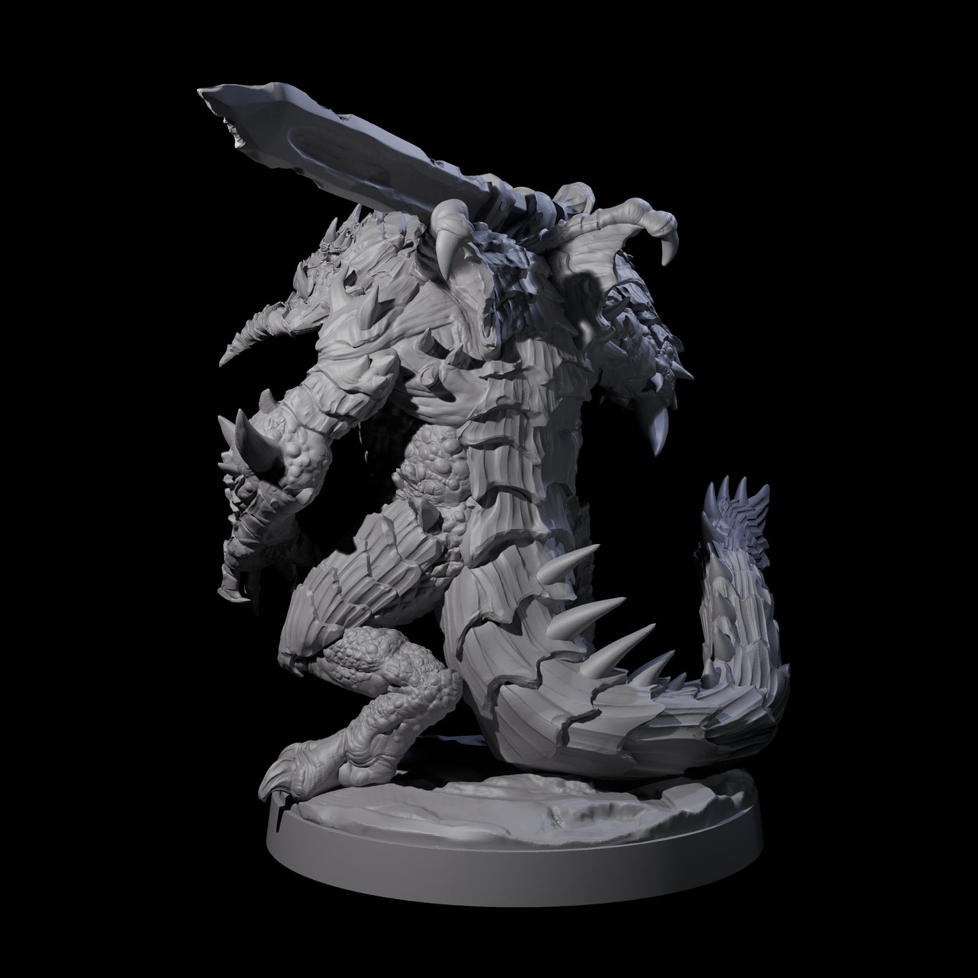 Massive Dragon Ogre C Miniature for Dungeons and Dragons, Pathfinder or other TTRPGs