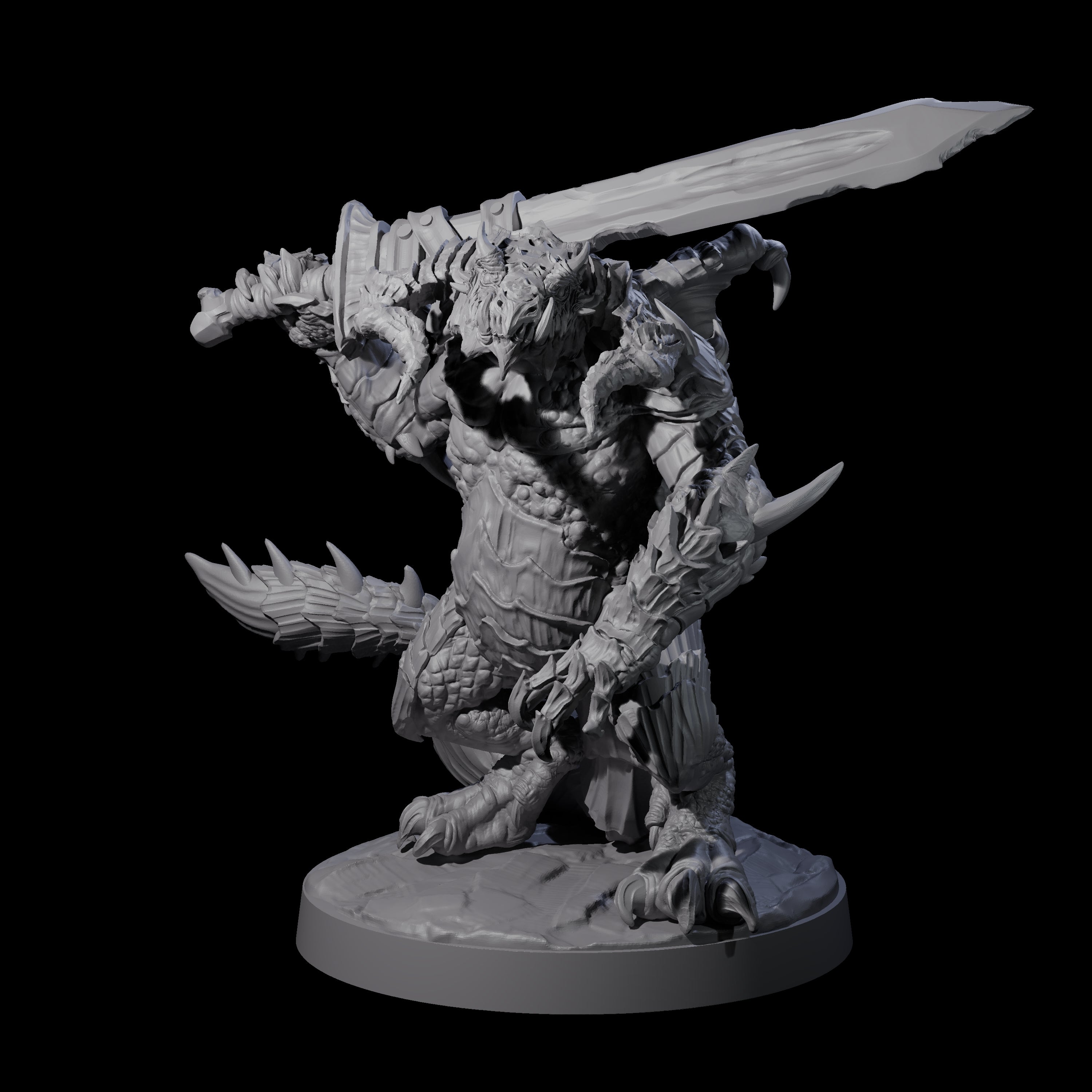 Massive Dragon Ogre C Miniature for Dungeons and Dragons, Pathfinder or other TTRPGs