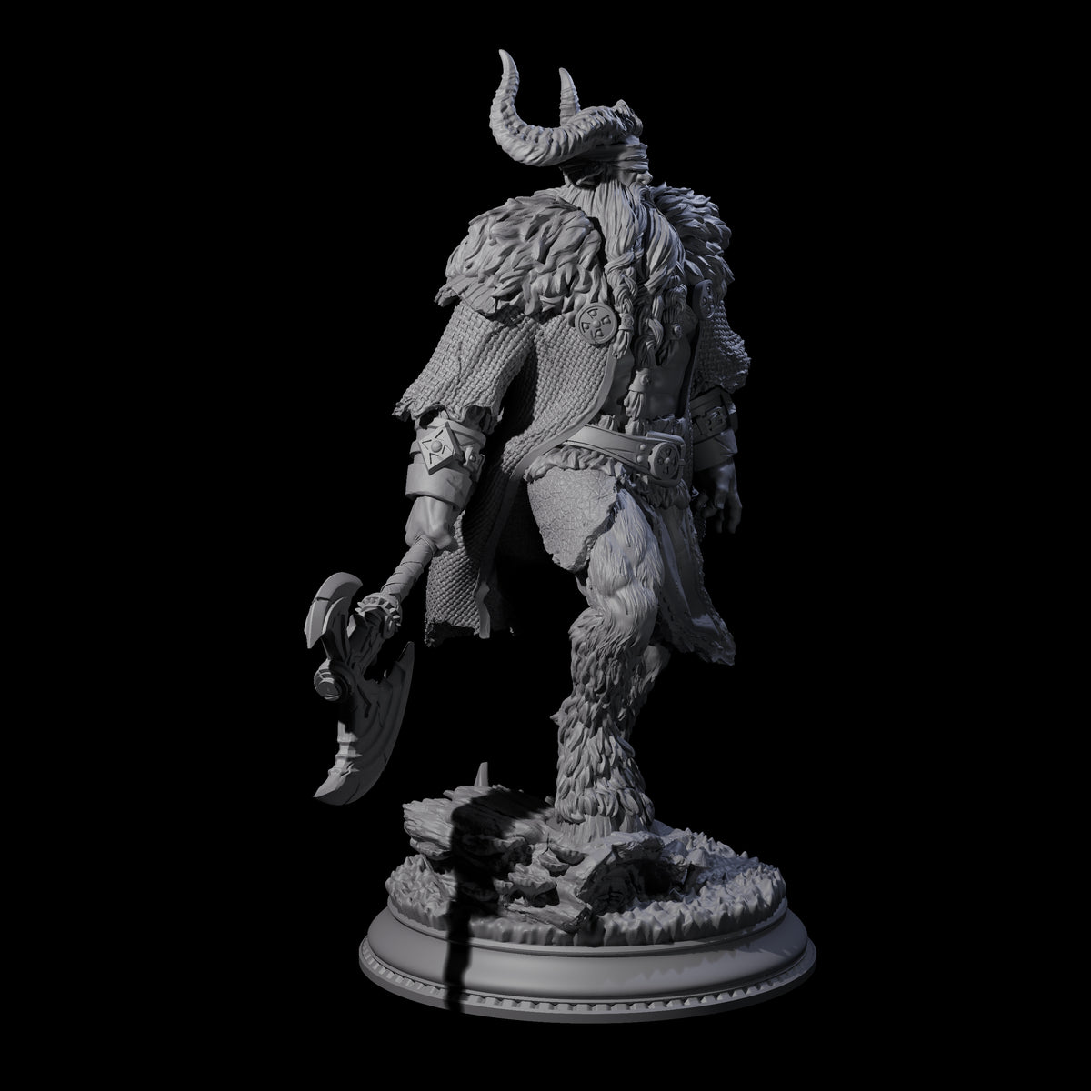 Massive Satyr Barbarian Miniature for Dungeons and Dragons, Pathfinder or other TTRPGs