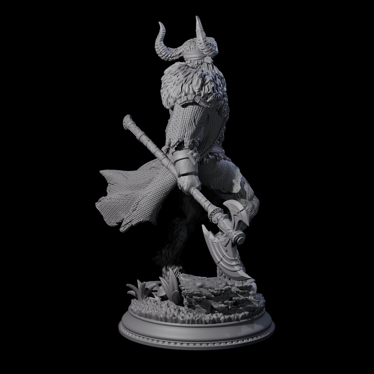 Massive Satyr Barbarian Miniature for Dungeons and Dragons, Pathfinder or other TTRPGs