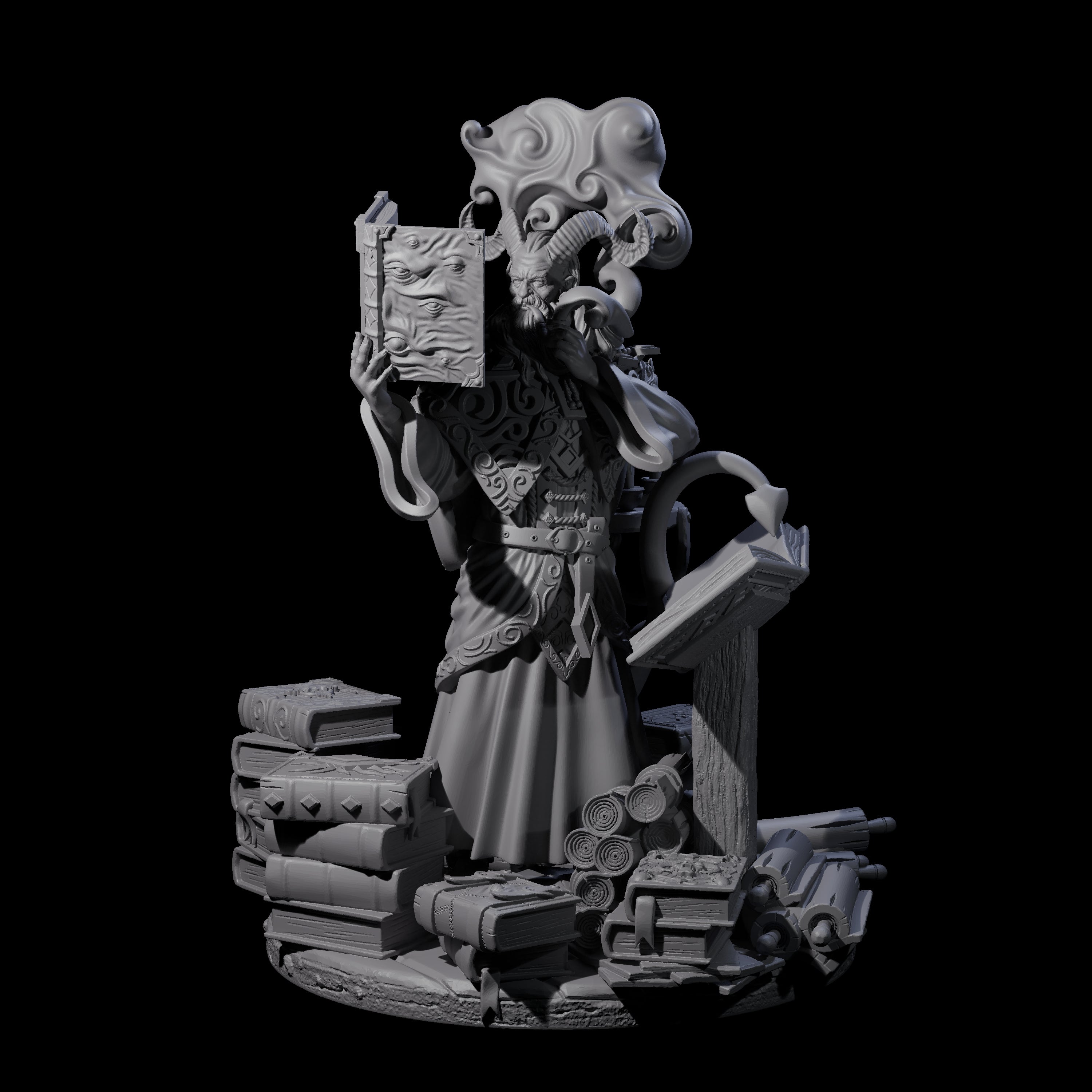 Master Tiefling Elder Wizard Miniature for Dungeons and Dragons, Pathfinder or other TTRPGs