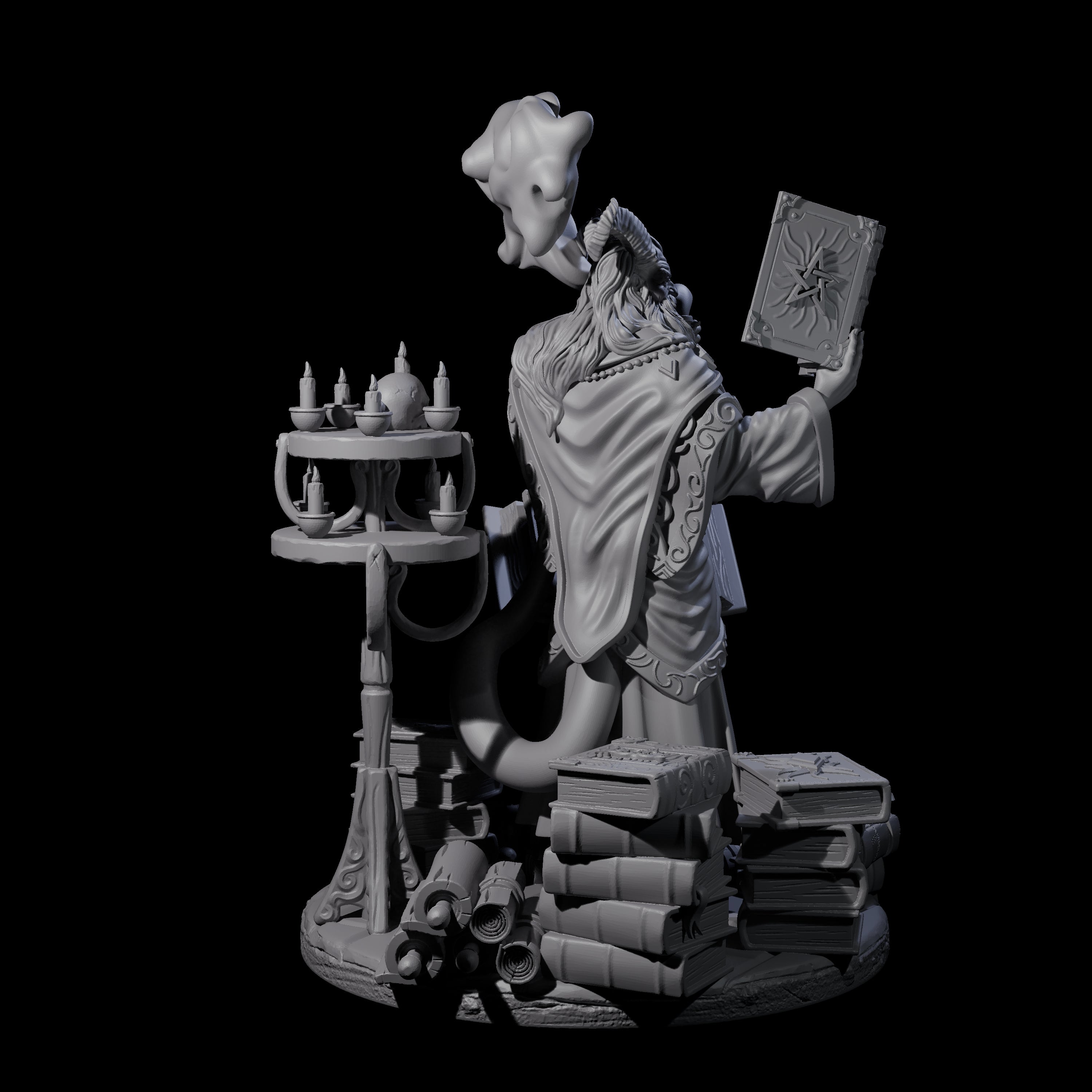 Master Tiefling Elder Wizard Miniature for Dungeons and Dragons, Pathfinder or other TTRPGs