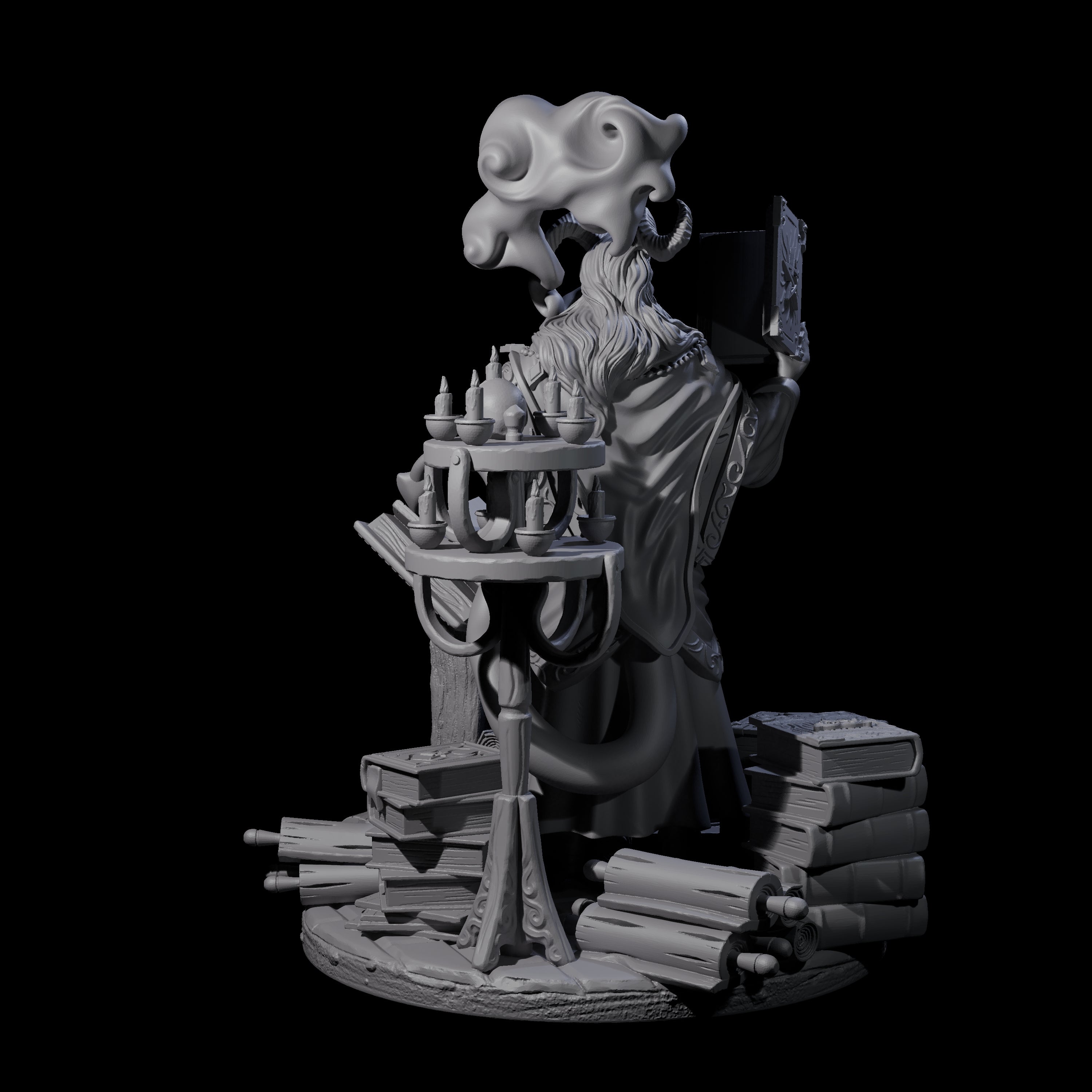 Master Tiefling Elder Wizard Miniature for Dungeons and Dragons, Pathfinder or other TTRPGs