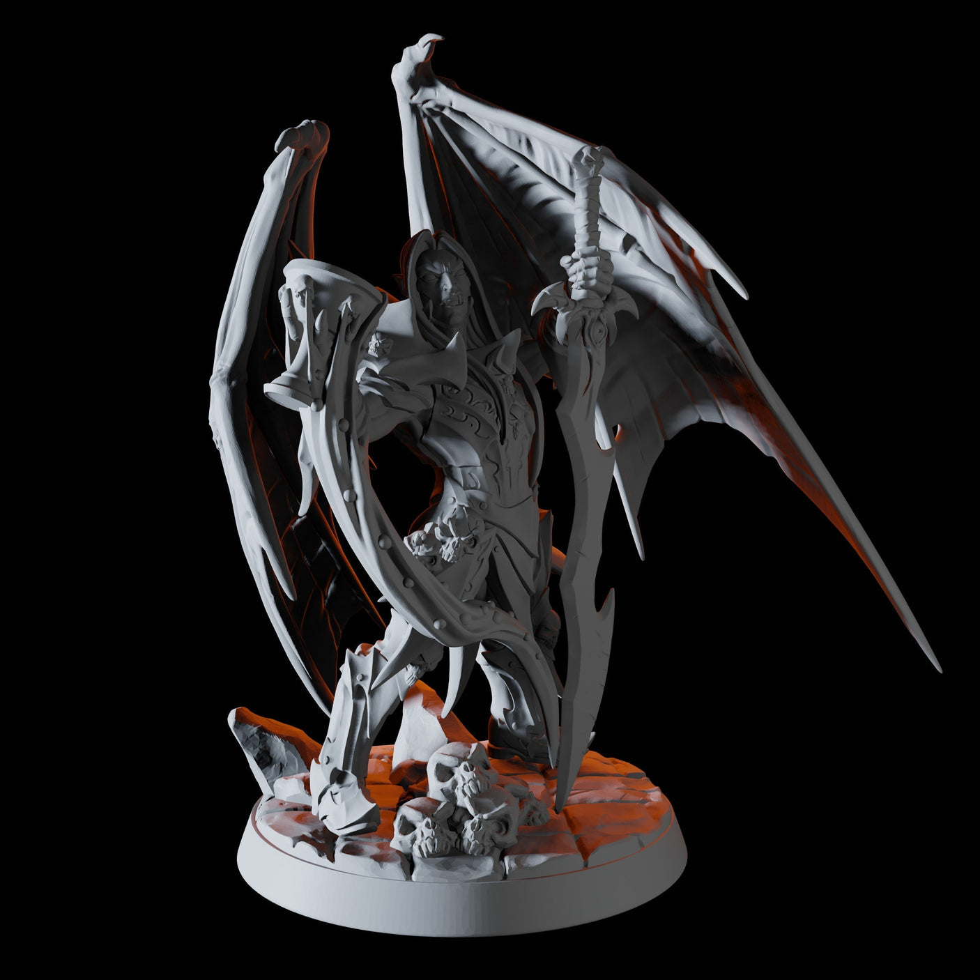 Master Vampire Warrior Miniature for Dungeons and Dragons, Pathfinder or other TTRPGs