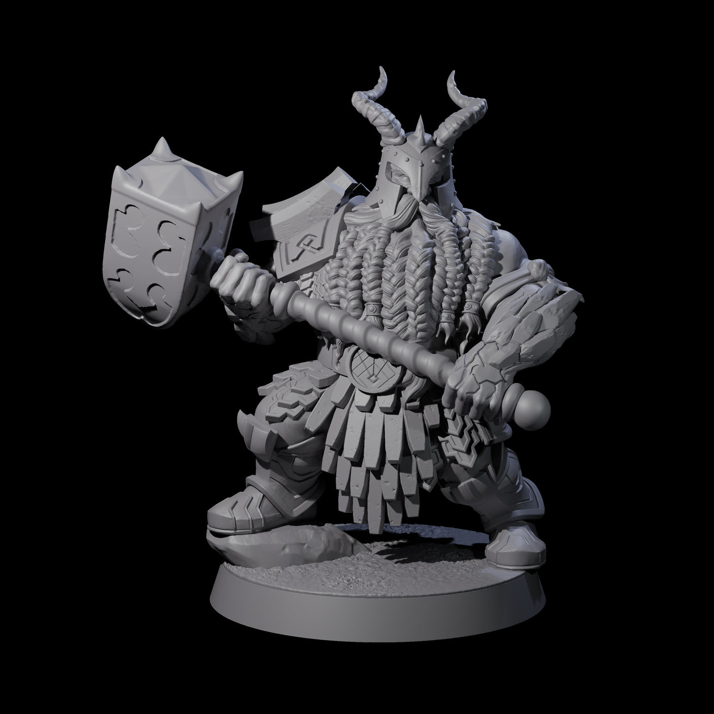 Max Bearded Dwarf Warrior A Miniature for Dungeons and Dragons, Pathfinder or other TTRPGs