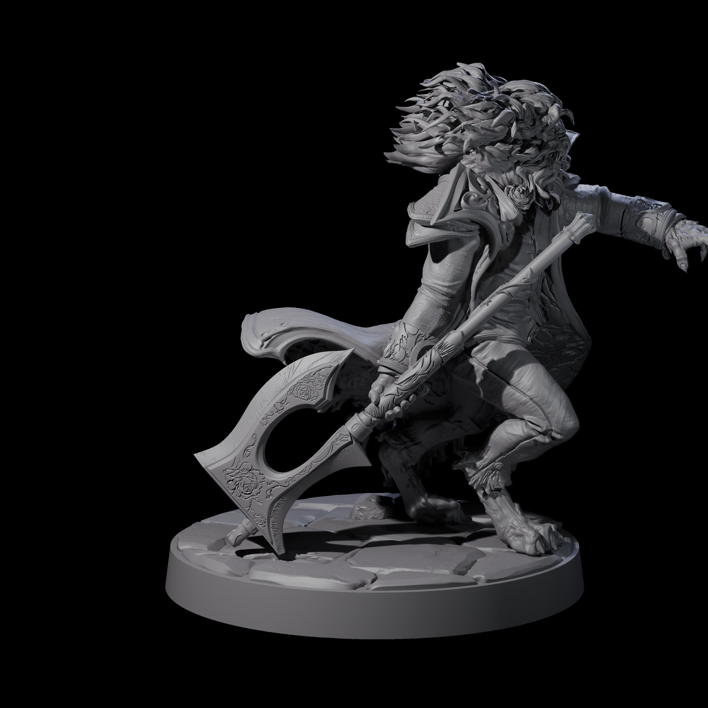Mega Axe Swinging Beast Miniature for Dungeons and Dragons, Pathfinder or other TTRPGs