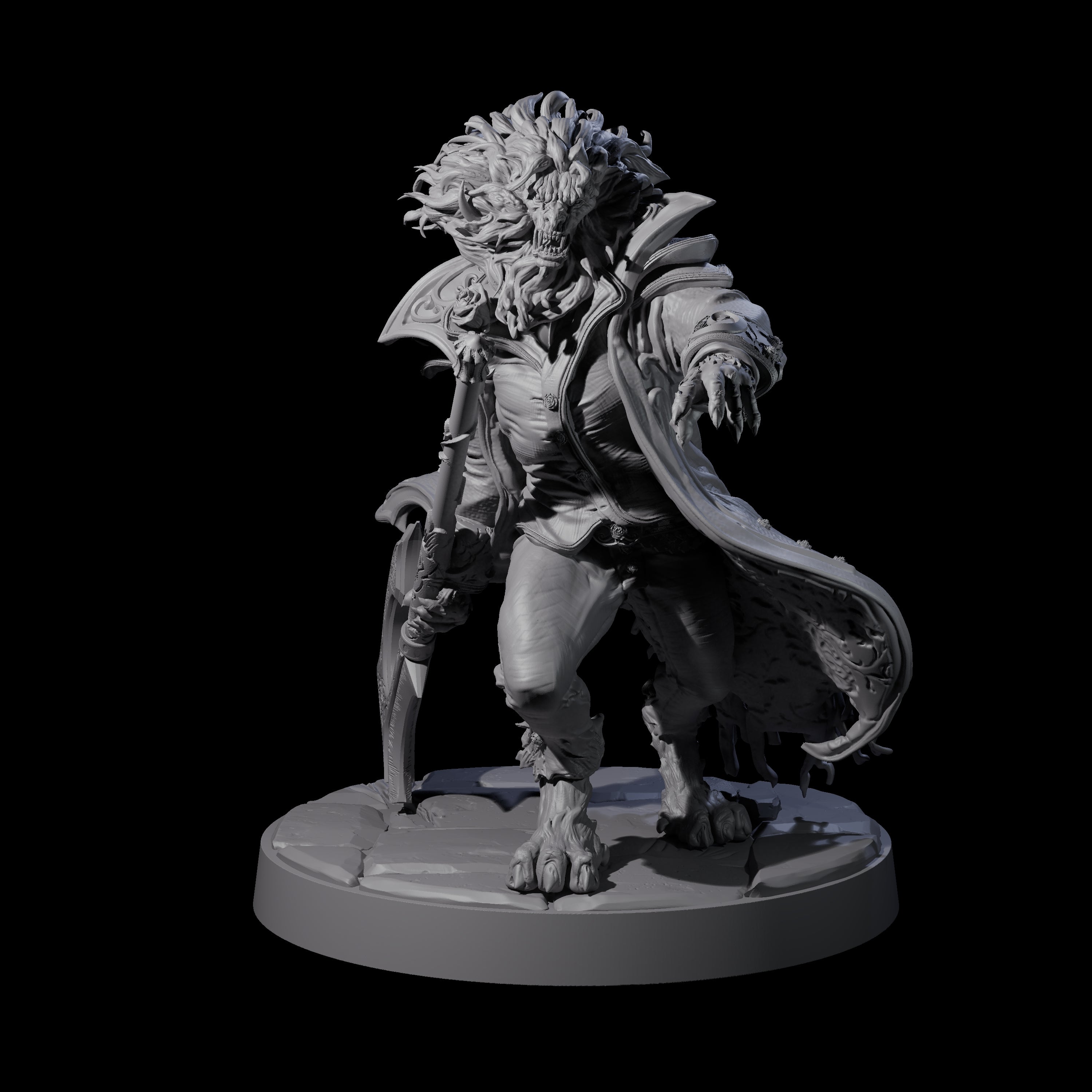 Mega Axe Swinging Beast Miniature for Dungeons and Dragons, Pathfinder or other TTRPGs