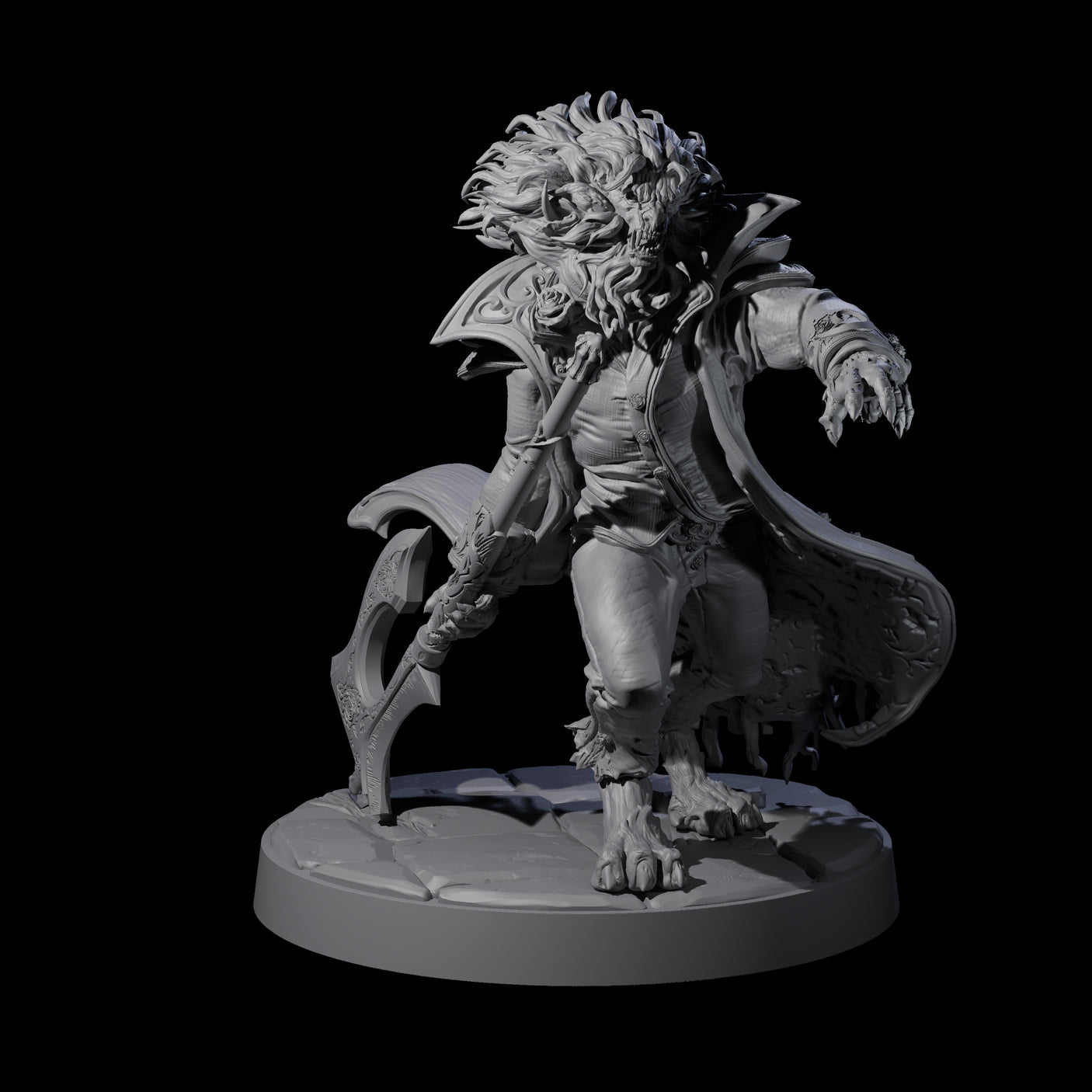 Mega Axe Swinging Beast Miniature for Dungeons and Dragons, Pathfinder or other TTRPGs