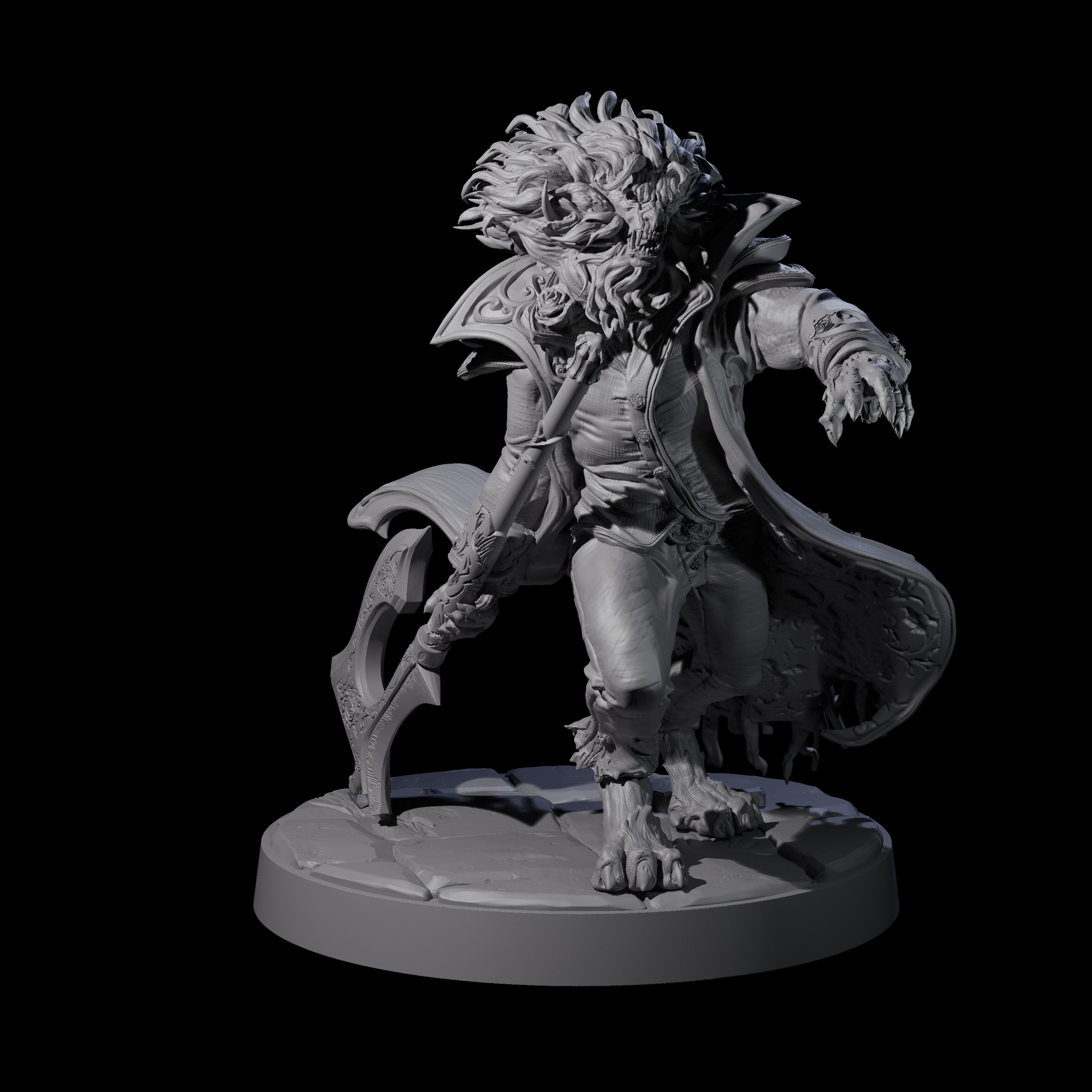 Mega Axe Swinging Beast Miniature for Dungeons and Dragons, Pathfinder or other TTRPGs