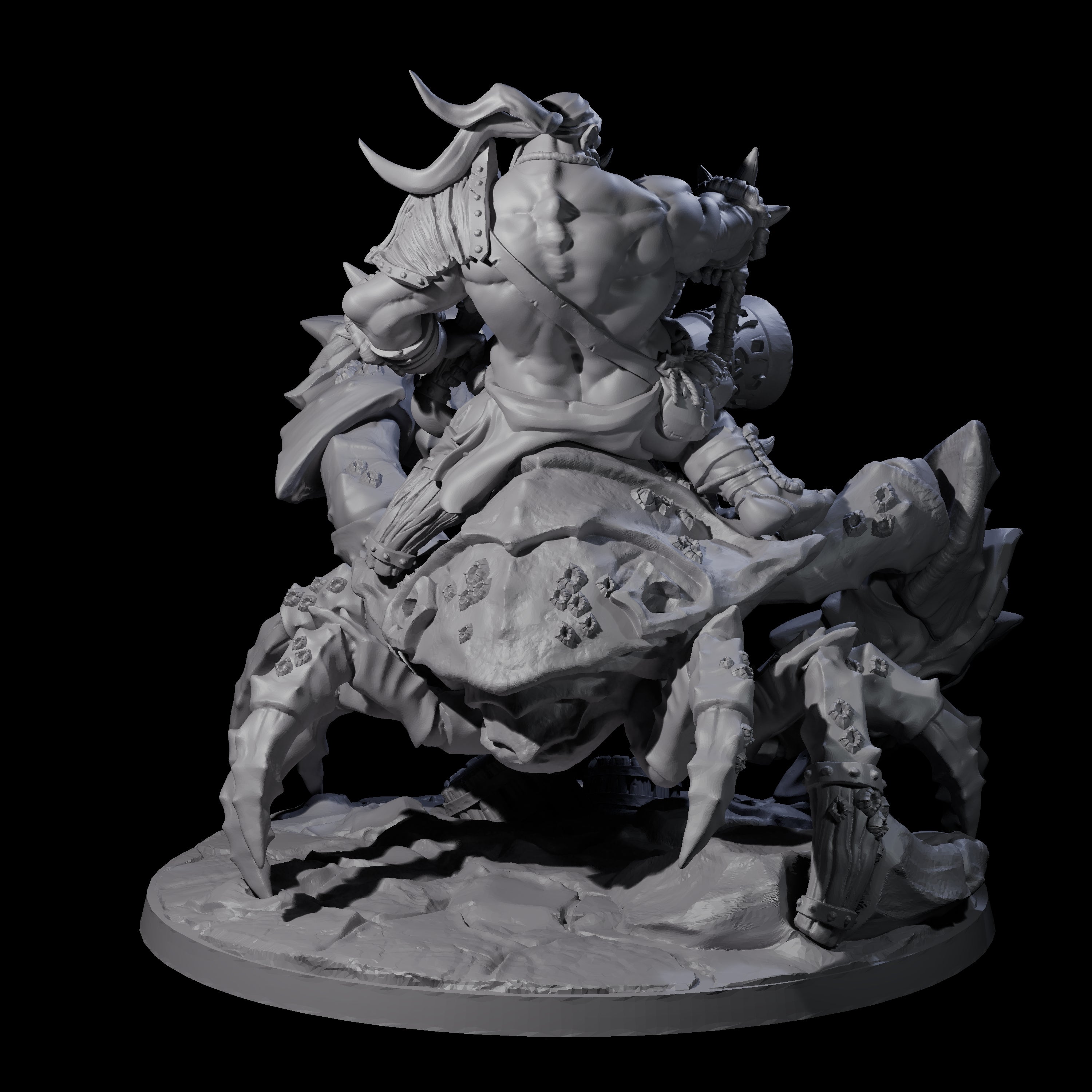 Mega Cannon Ogre riding a Giant Crab Miniature for Dungeons and Dragons, Pathfinder or other TTRPGs
