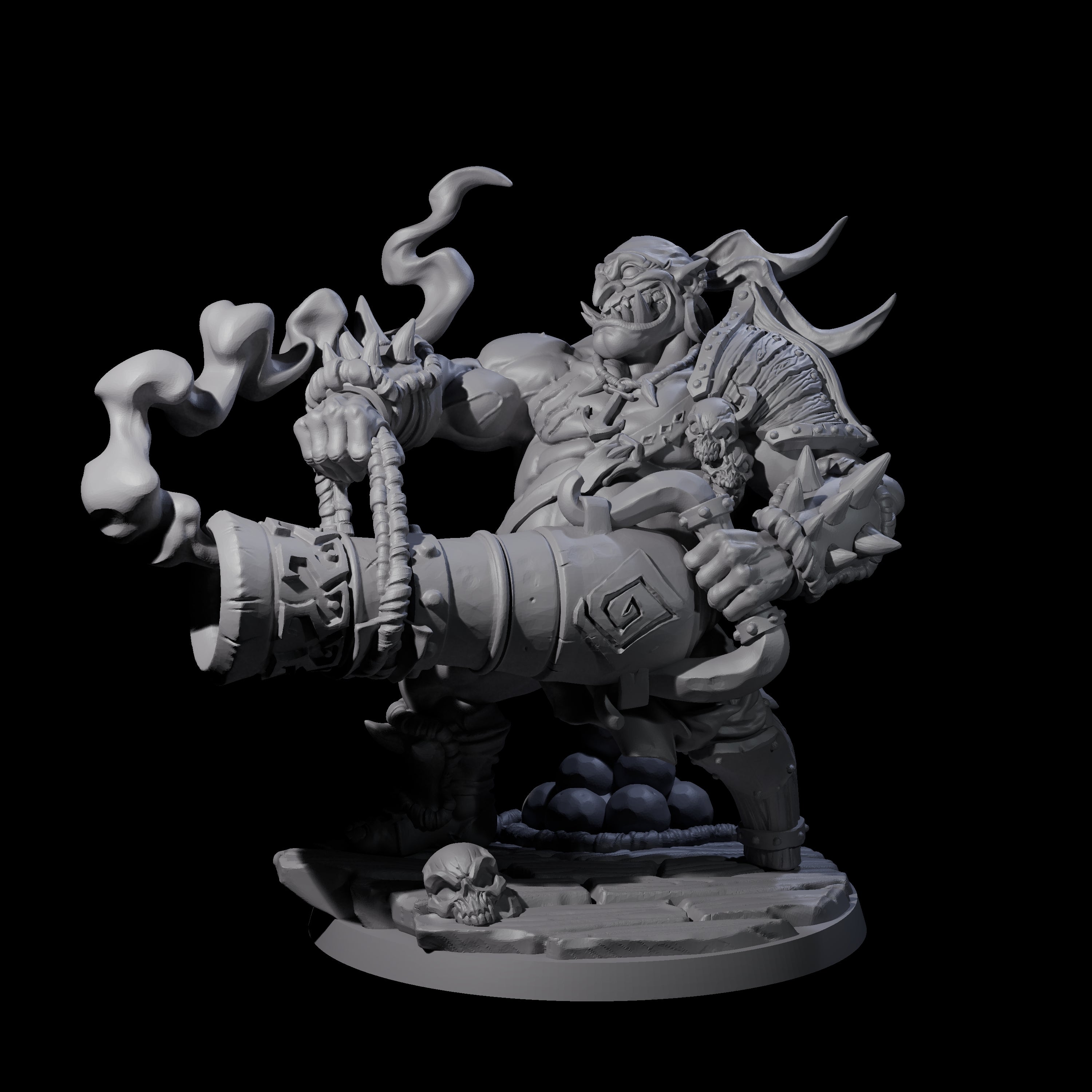 Mega Cannoneer Ogre Miniature for Dungeons and Dragons, Pathfinder or other TTRPGs