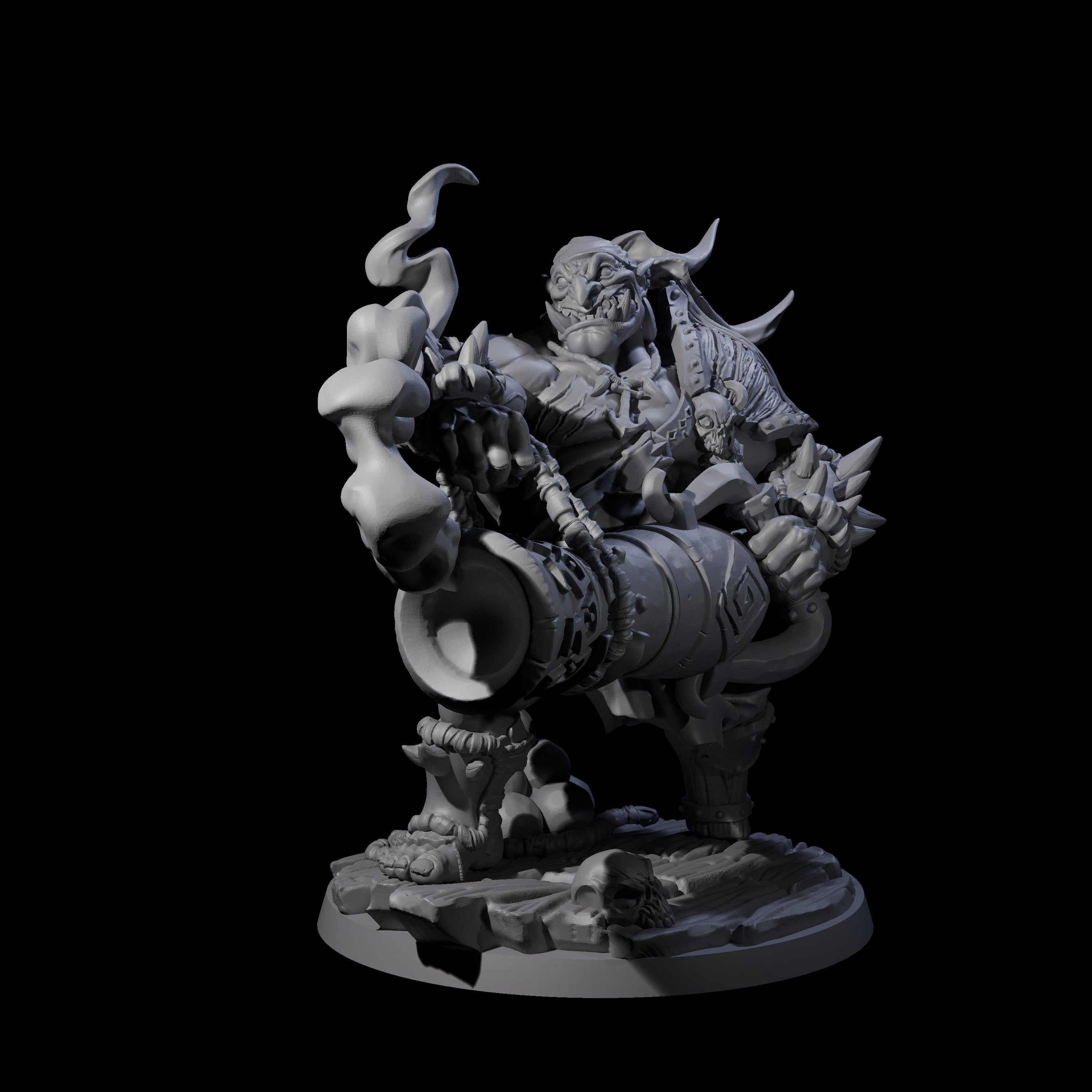 Mega Cannoneer Ogre Miniature for Dungeons and Dragons, Pathfinder or other TTRPGs